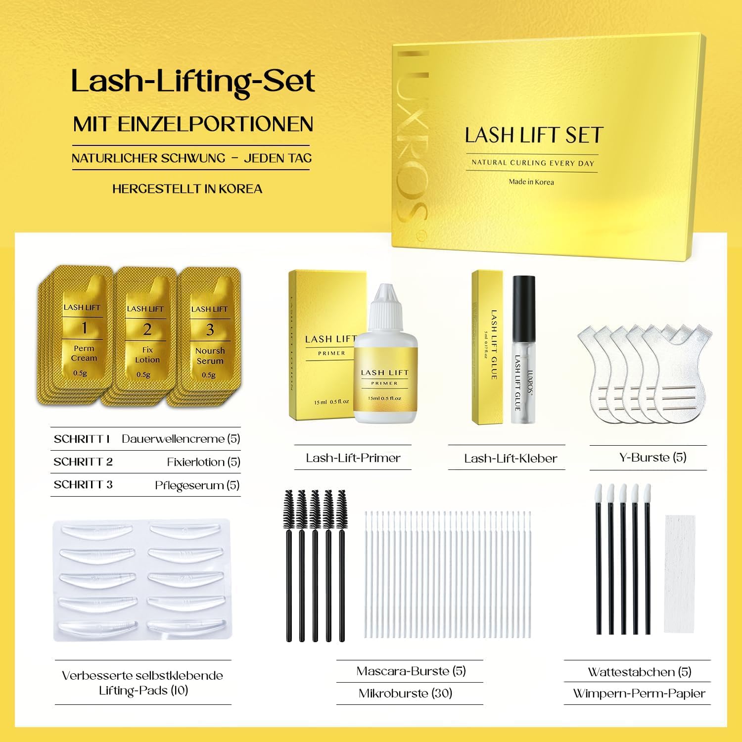 Detalle de AYASAL Wimpernlifting Set – Koreanische Formel, Thio-frei, Für Zuhause