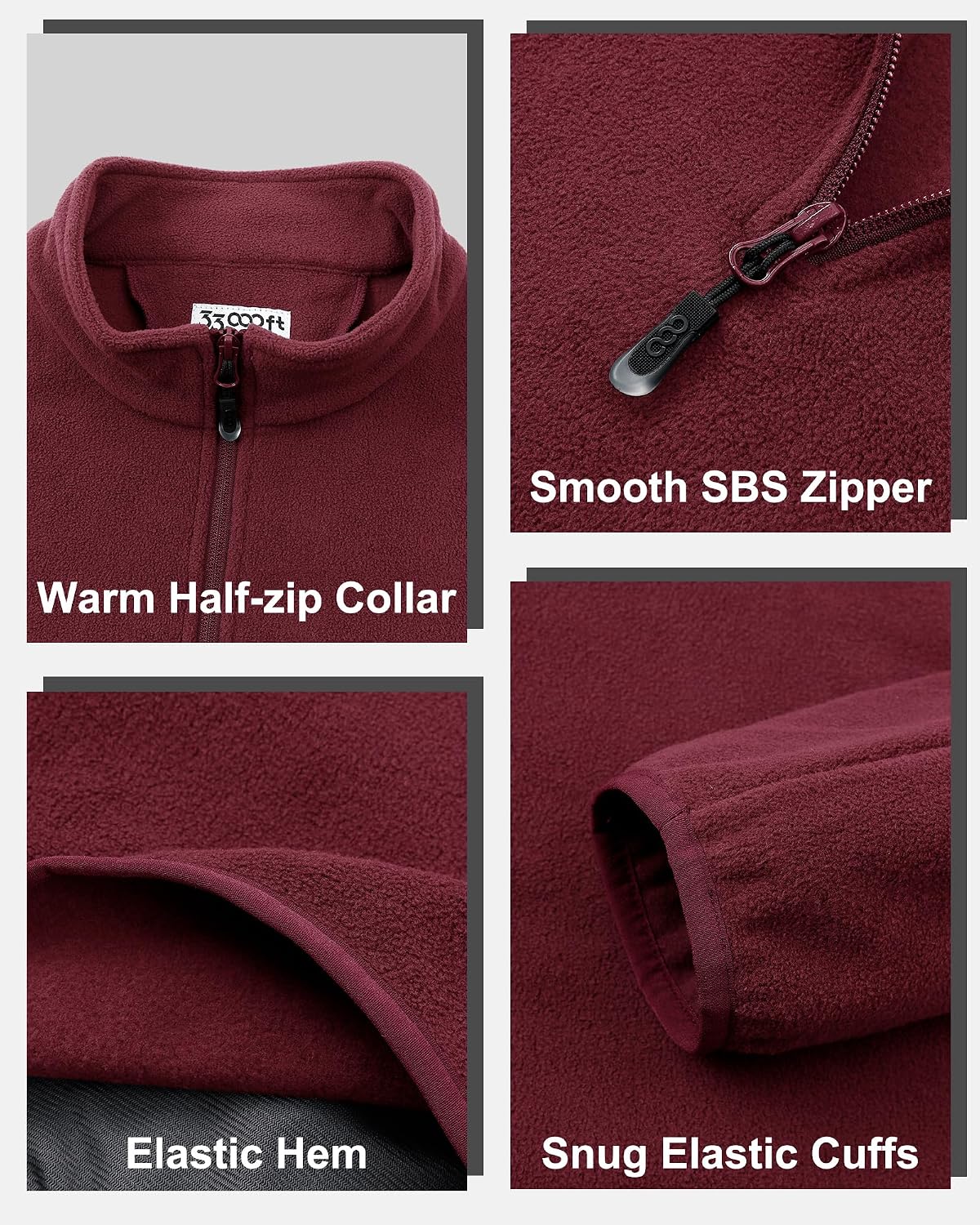 Detalle 2 de 33,000ft fleece half zip jacket