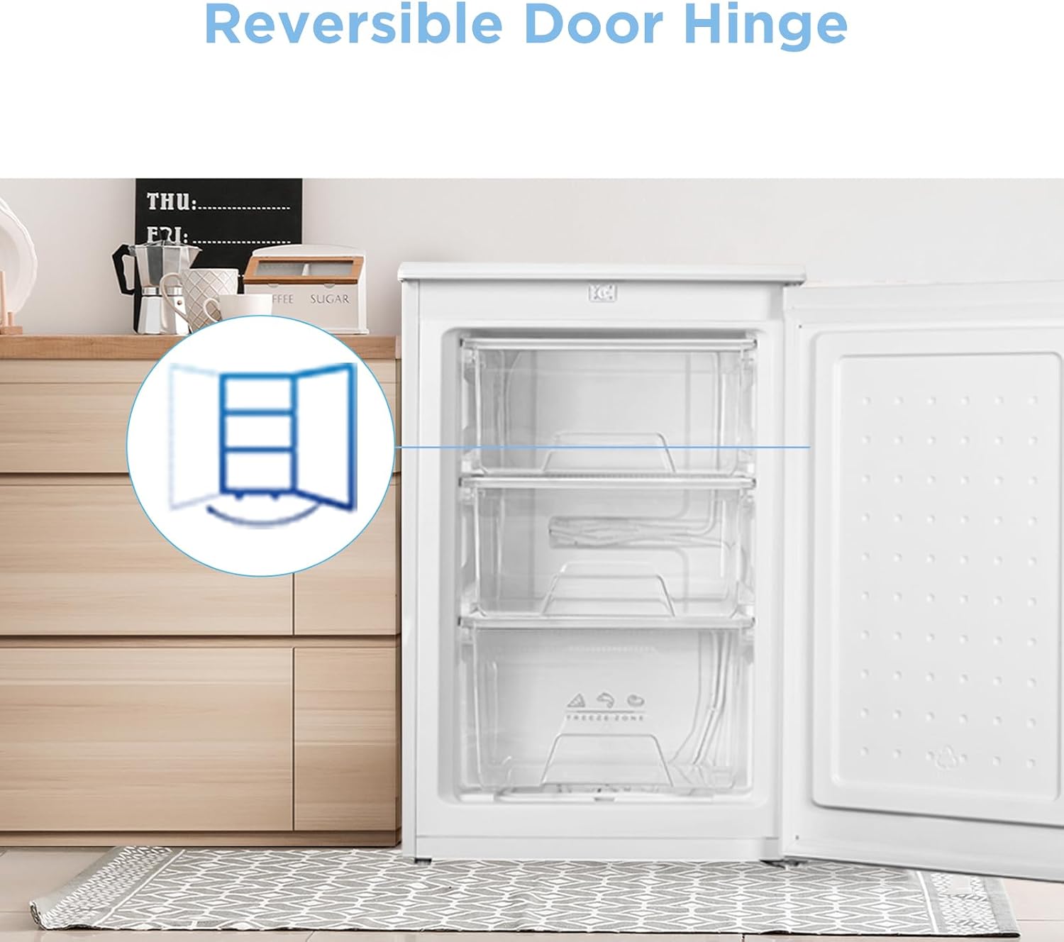 Thumbnail 4 de COMFEE' 88L Freestanding Under Counter Freezer with 4-Star Freezing – White