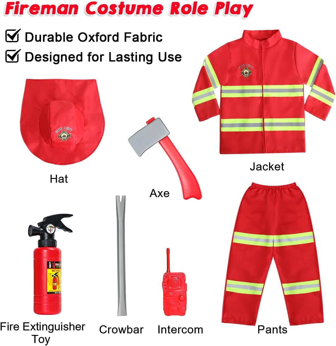 Thumbnail 1 de LOYO Kids Fireman Costume for 3-6 Years