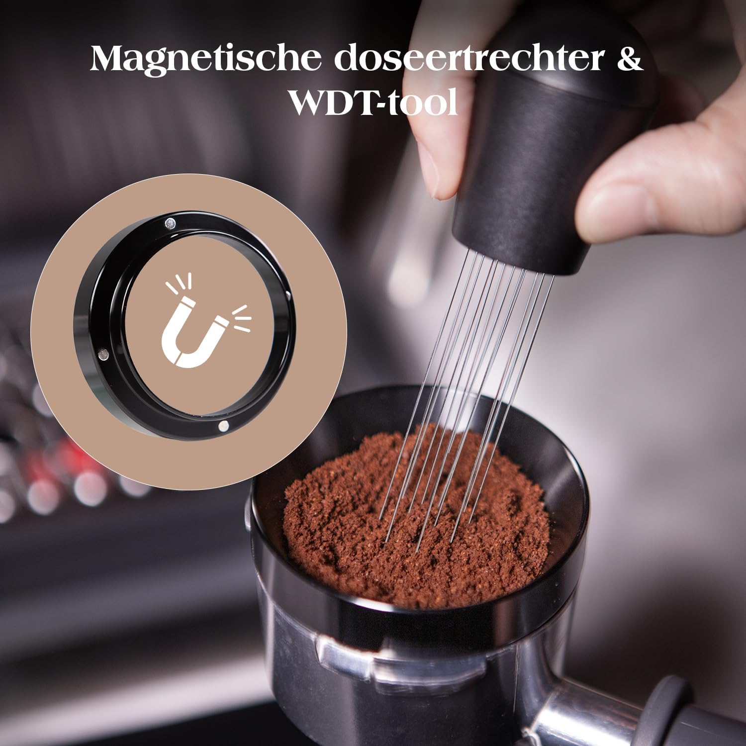 Detalle 1 de troletoi espressotoebehorenset 54 mm met tamper, WDT-tool en puck screen