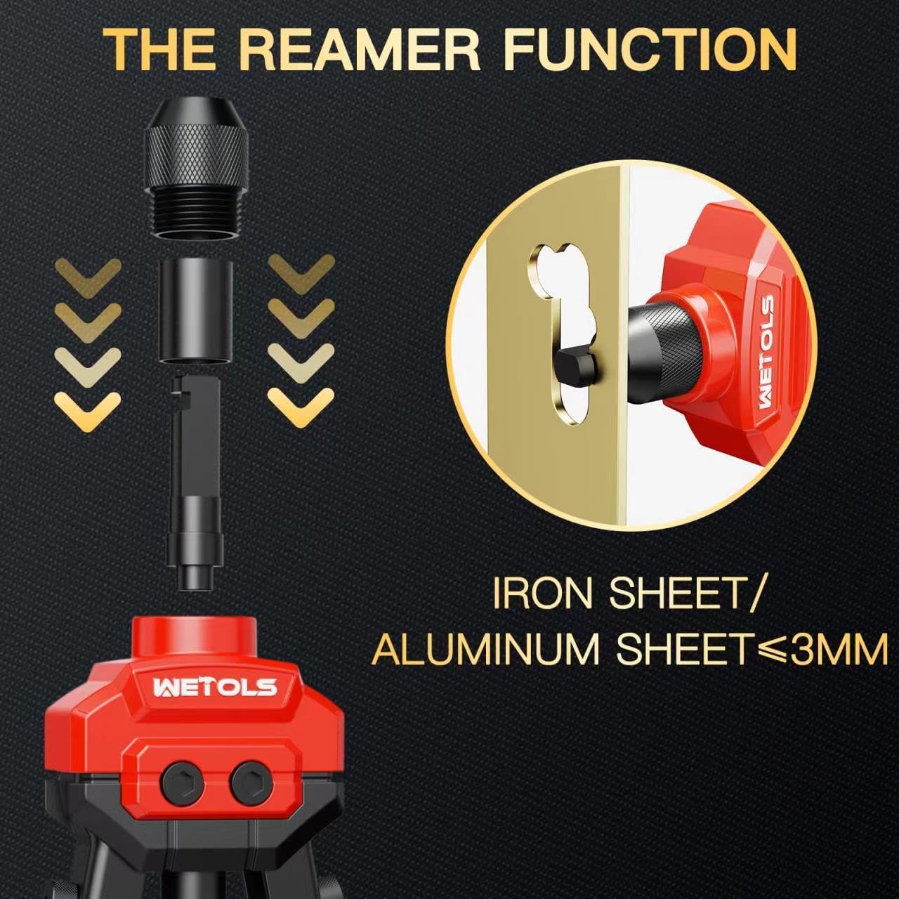Thumbnail 6 de WETOLS WE-890 3-in-1 Rivet Gun, Rivet Nut Tool and Reamer Kit