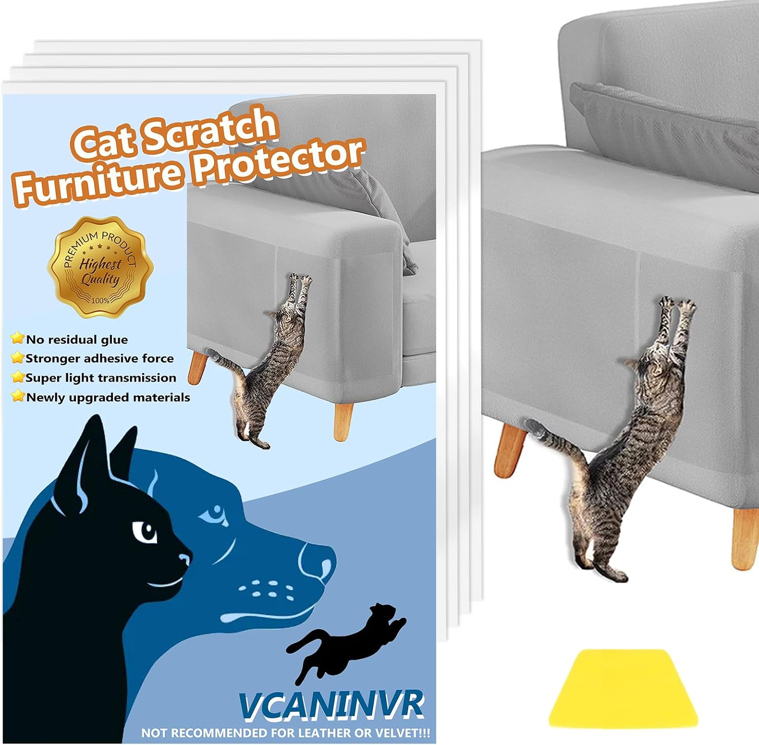 Detalle de Cat Scratch Furniture Protector 12 Pack anti-scratch tape 🐾