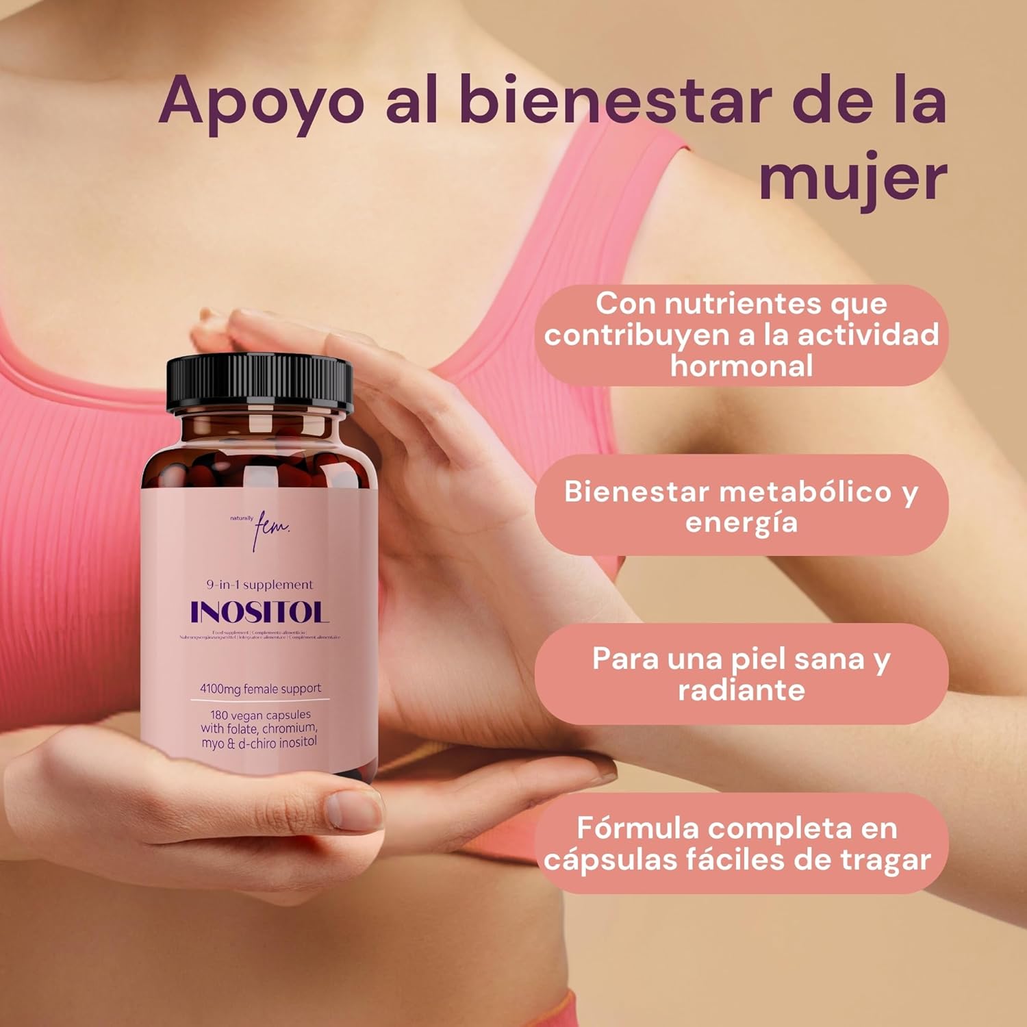Detalle 2 de Inositol Myo and D-Chiro 4100MG para mujer