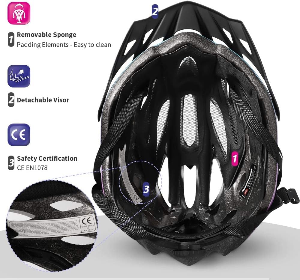 Thumbnail 4 de ioutdoor Erwachsenen-Fahrradhelm (CE EN1078) mit abnehmbarem Visier, EPS/PC und verstellbarem Kopfband 56–62 cm
