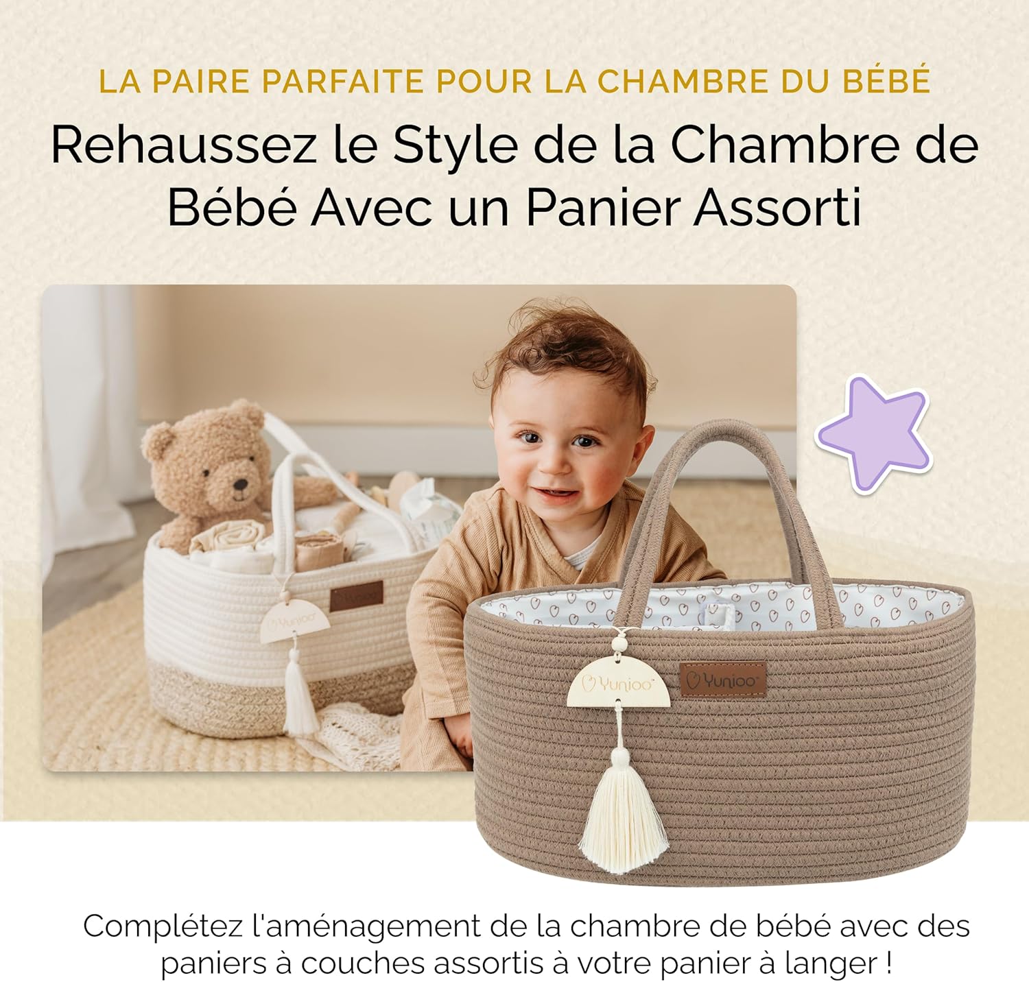 Thumbnail 6 de Yunioo Matelas à langer bébé Panier pliable