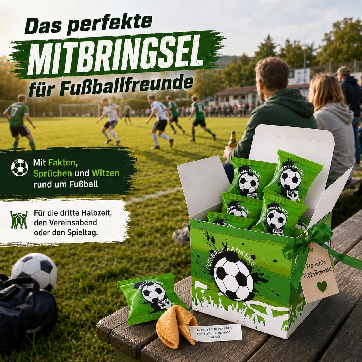 Thumbnail 5 de Glückskekse Fußball Fan 11er Geschenkkarton – Vegane Glückskekse mit Sprüchen rund ums Fußballspielen