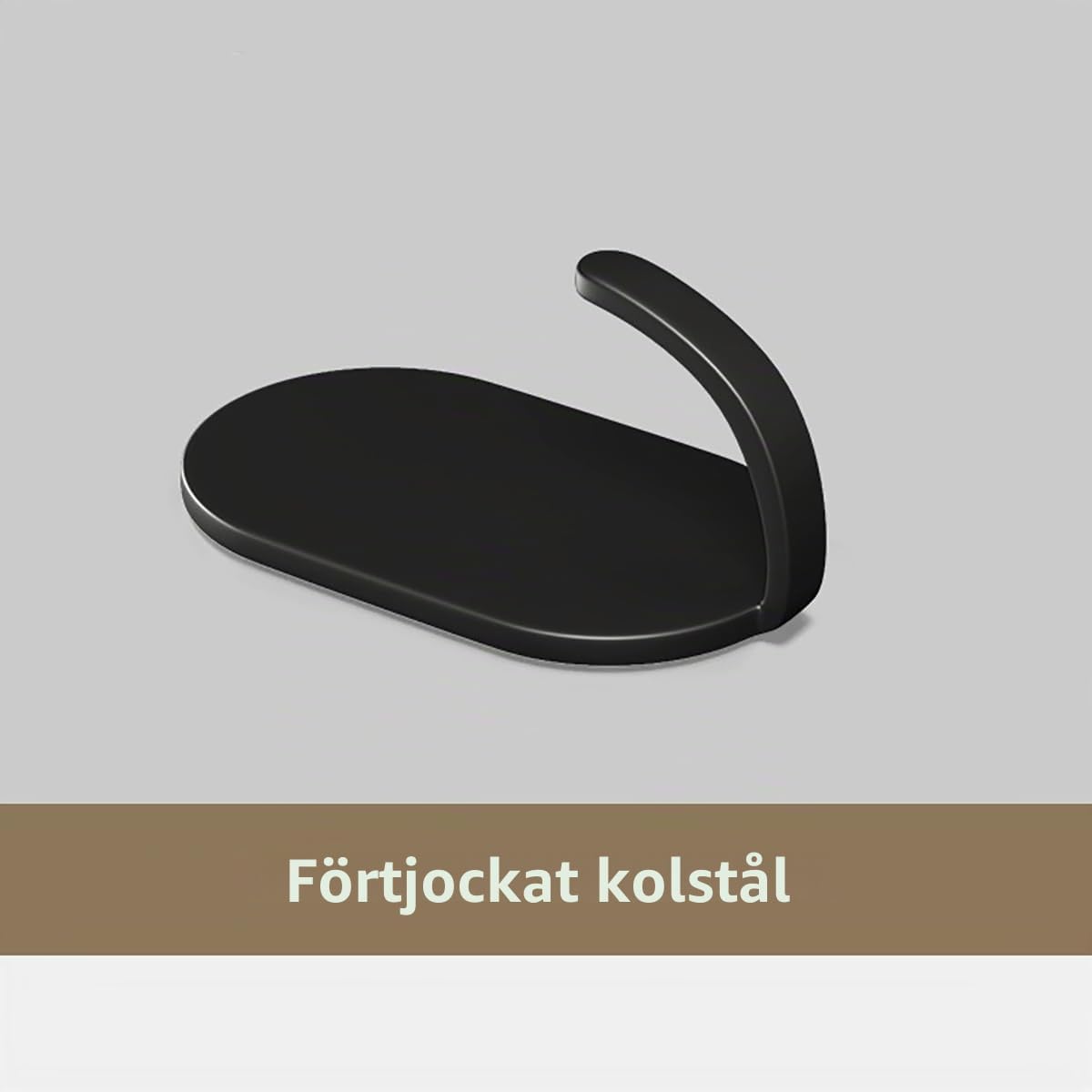 Thumbnail 6 de KuqitsBai självhäftande krokar, 10-pack i svart rostfritt stål