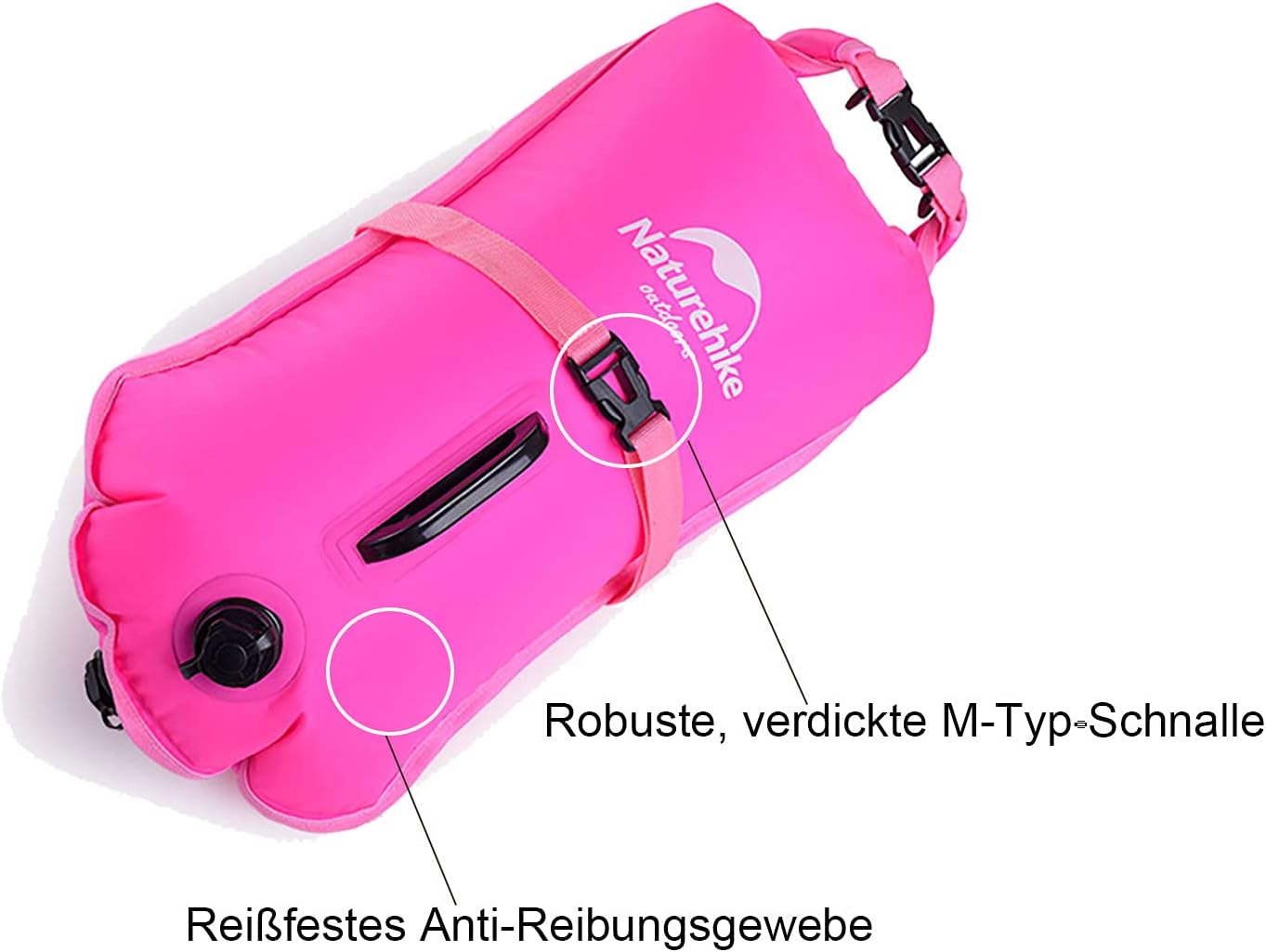 Detalle de Bouée de Nage Eau Libre Naturehike 18L avec Ceinture Ajustable – Sécurité et Portabilité pour Triathlètes et Kayakistes