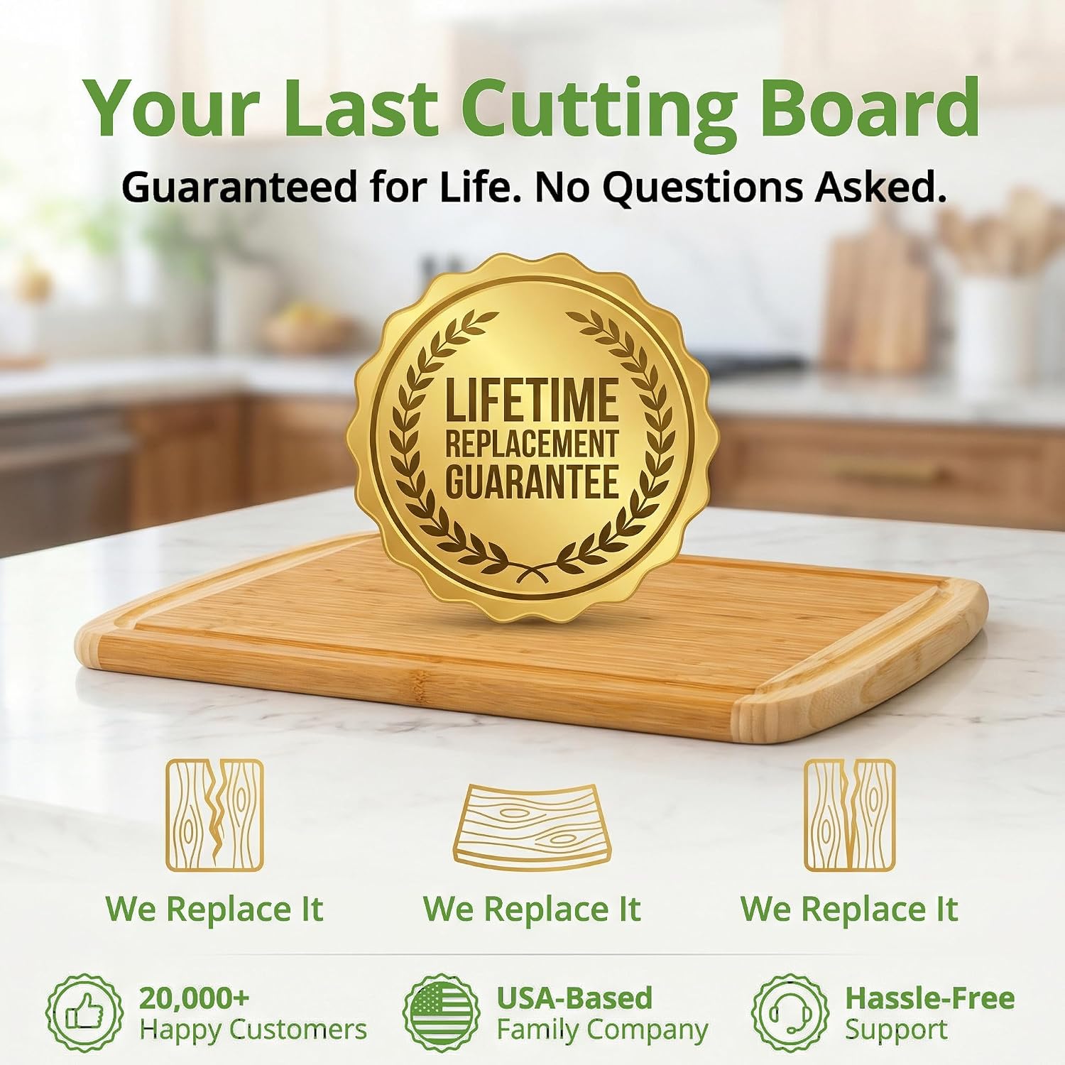 Thumbnail 3 de Greener Chef Organic 18 Inch Bamboo Cutting Board 🍽