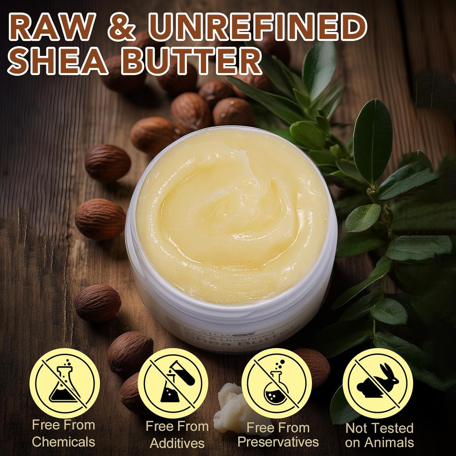 Detalle de Organic Shea Butter – rohe unraffinierte Sheabutter mit Vitaminen A, D, E und F