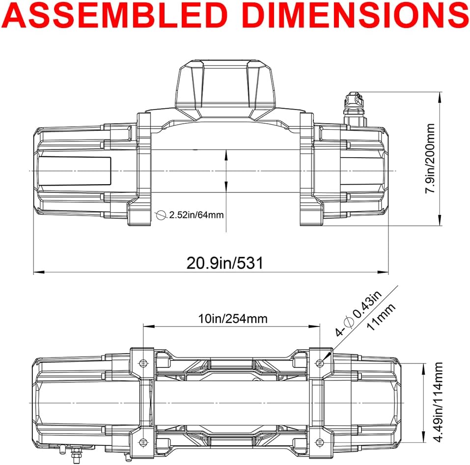 Thumbnail 5 de RUGCEL WINCH 12000lb Waterproof Electric Winch 85' Rope