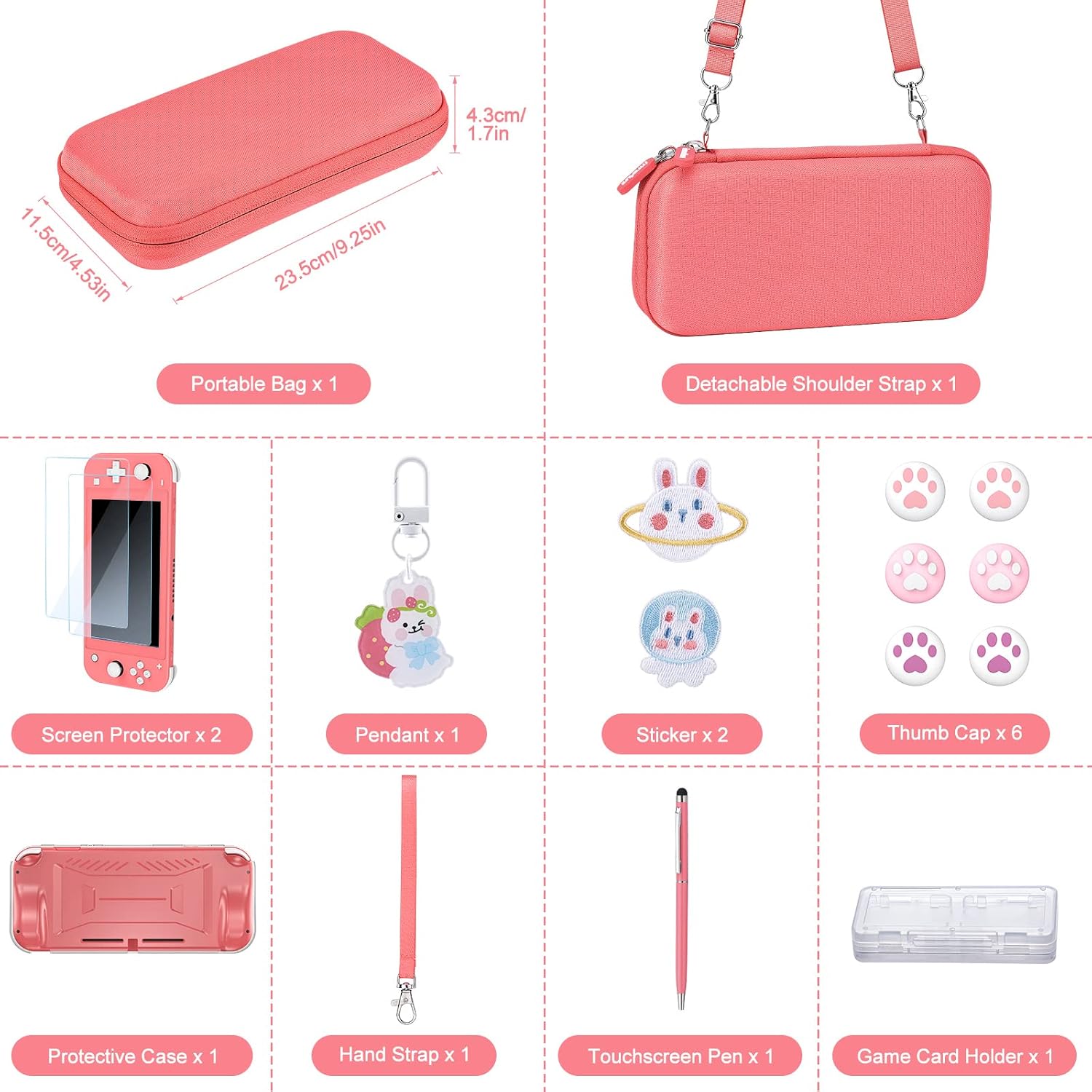 Detalle 2 de innoAura Switch Lite Case 18-in-1 Bundle