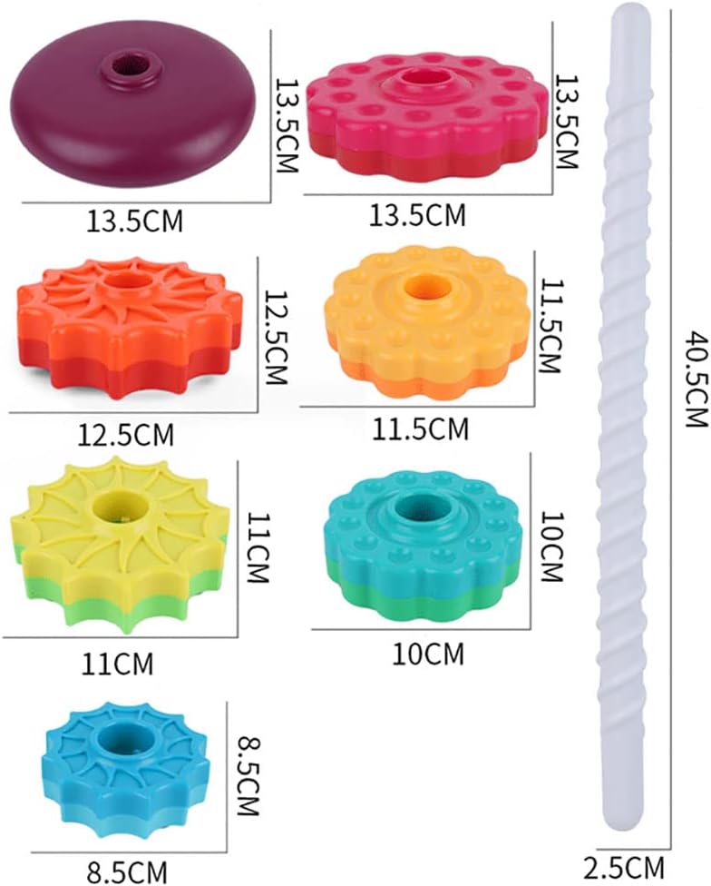 Thumbnail 5 de Baby Spinning Toy Rainbow Stacking 6pcs
