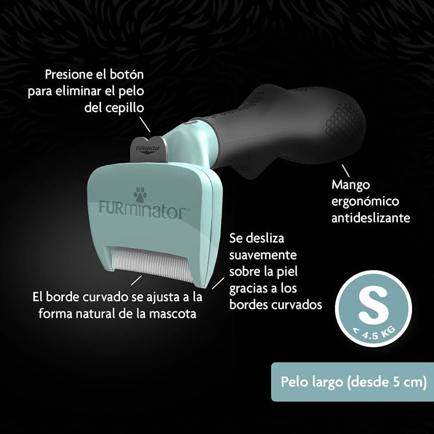 Detalle 2 de FURminator deShedding Tool S para gatos pequeños 🐱