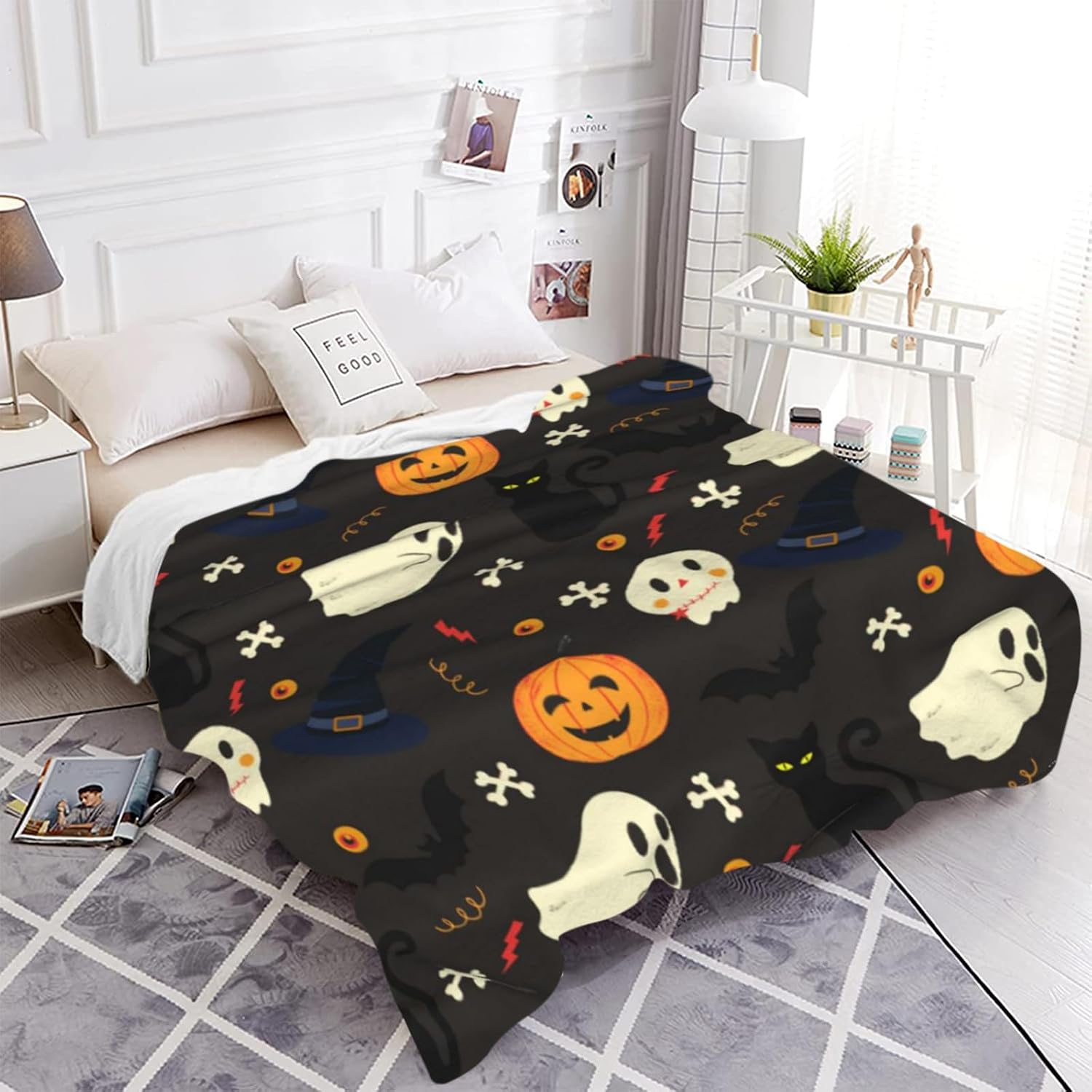 Detalle de JOOCAR Flannel Throw Blanket 150x200 cm 🛋