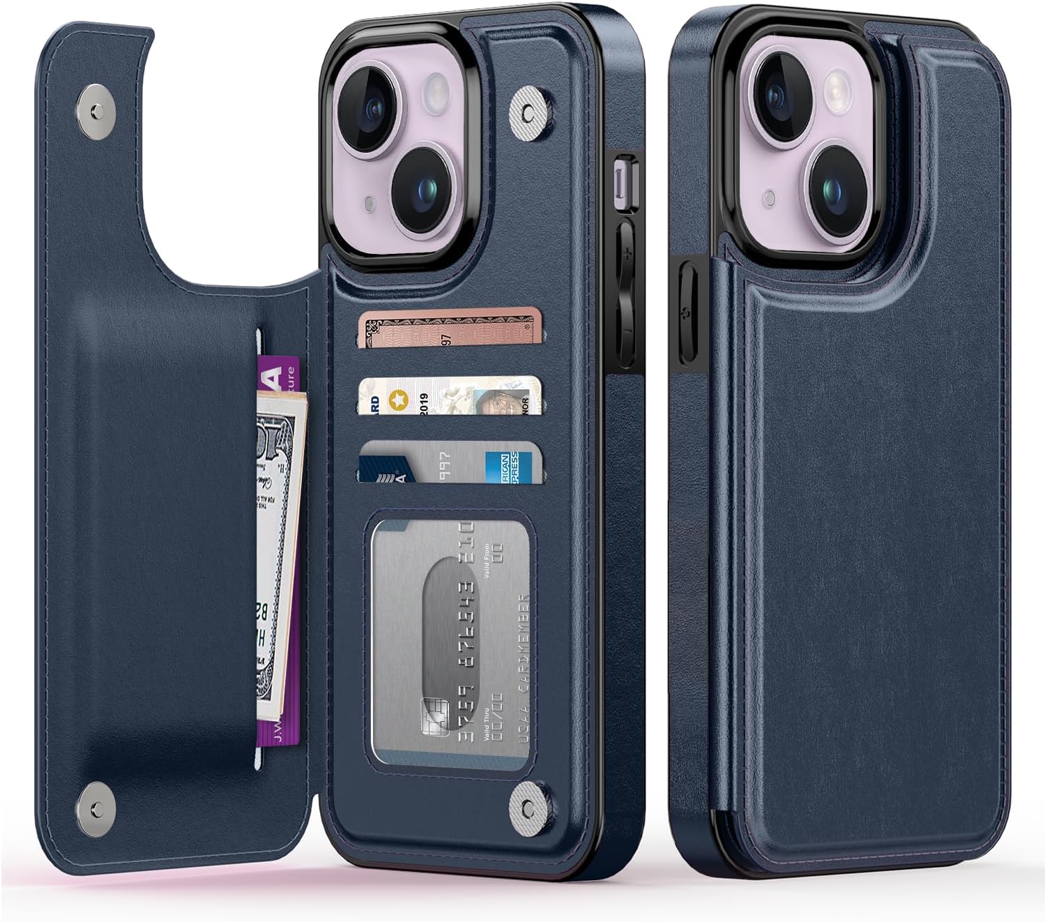 Detalle de Goodon iPhone 14 Plus Wallet Case, Blue