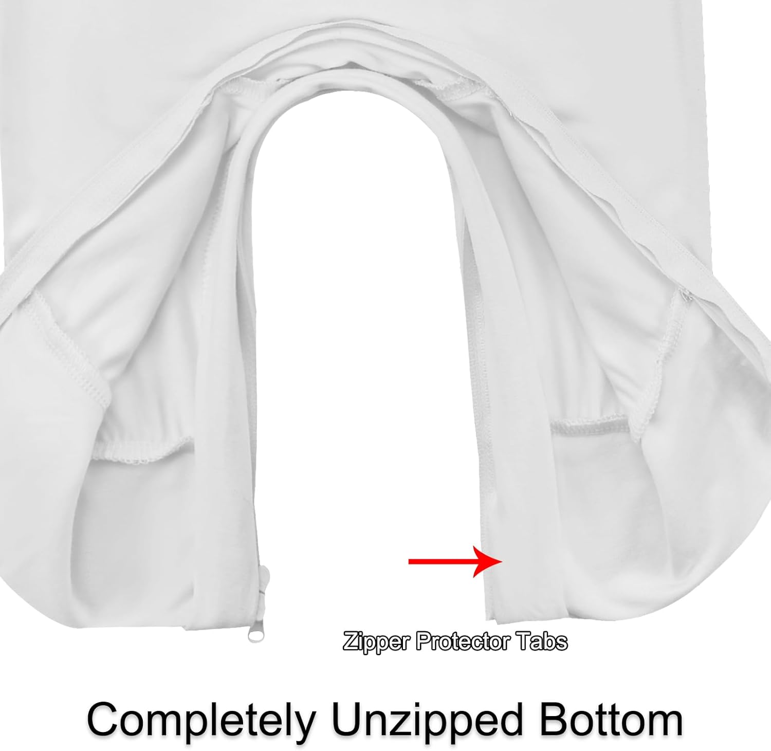 Thumbnail 5 de Exemaba Baby Bamboo Viscose Footless Sleepsuit (2-way zipper) with Mitten Cuffs, White, 3–6 Months