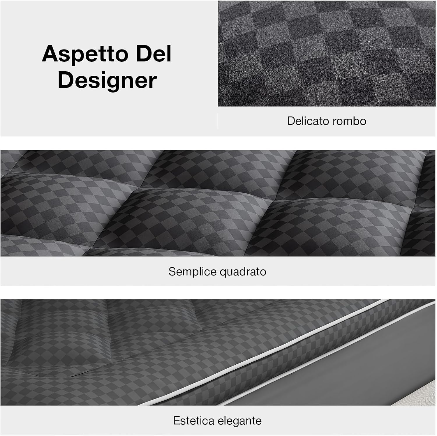 Detalle de Novilla Topper Materasso Matrimoniale 180x200 cm – Sovramaterasso imbottito 5 cm, effetto piuma, morbido e traspirante