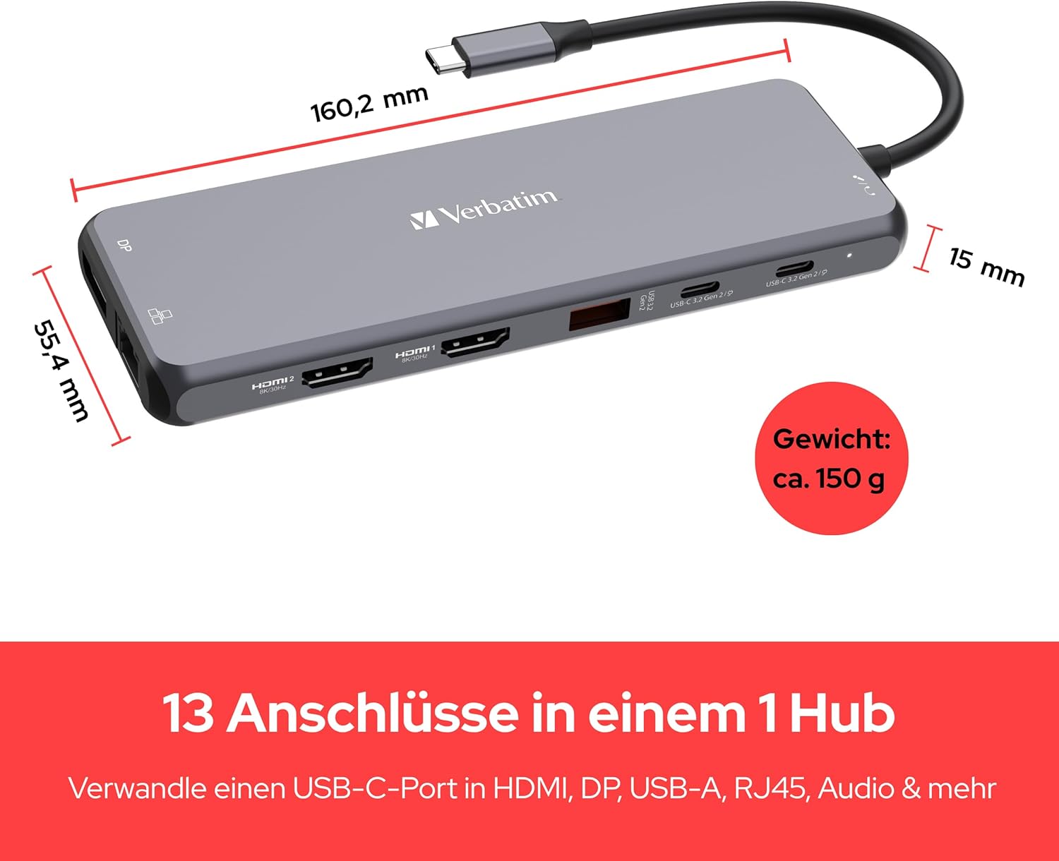 Detalle 2 de Verbatim CMH-13 Multiport Hub 13 Port