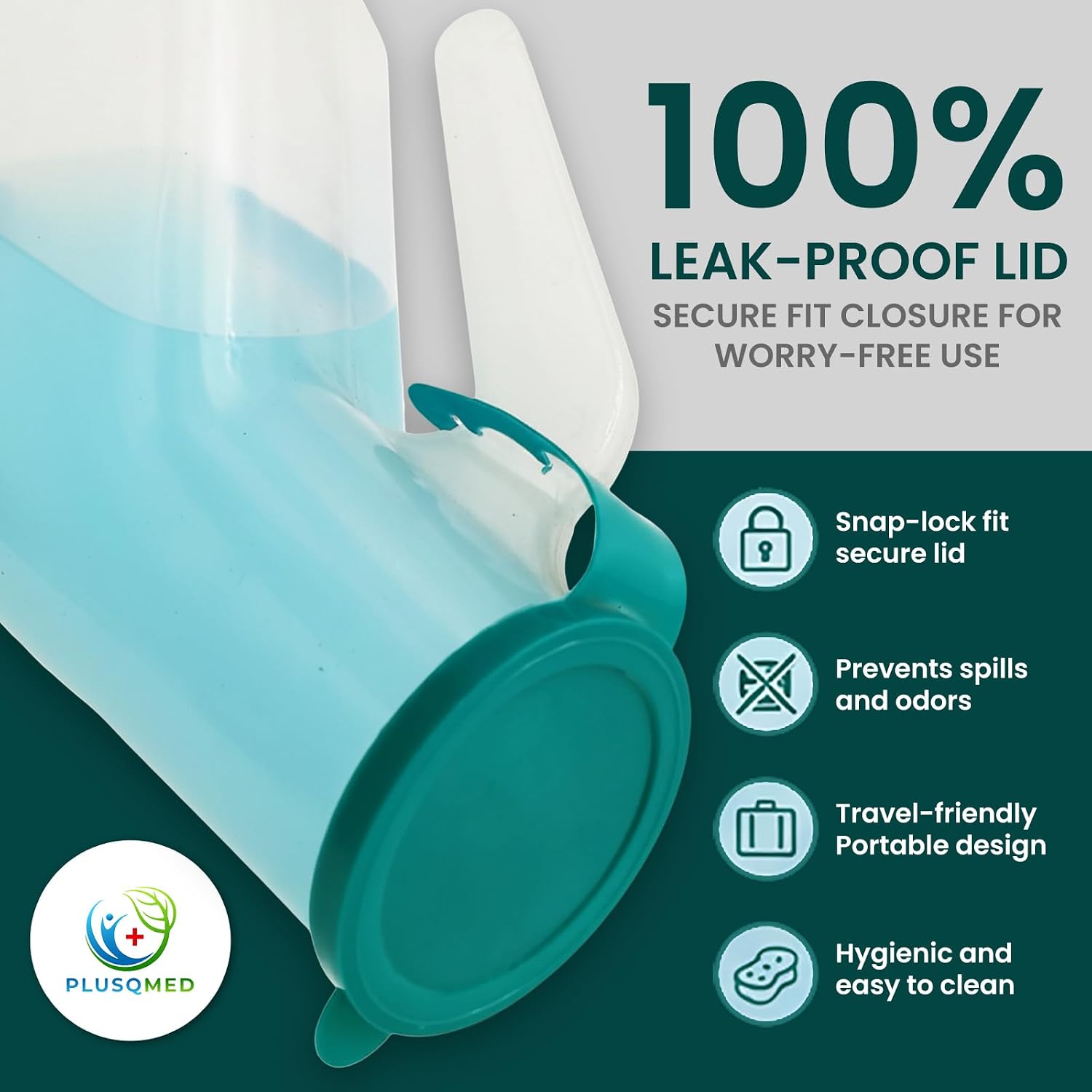Detalle de Plusqmed Urinal Bottle Glow Lid 1000ml