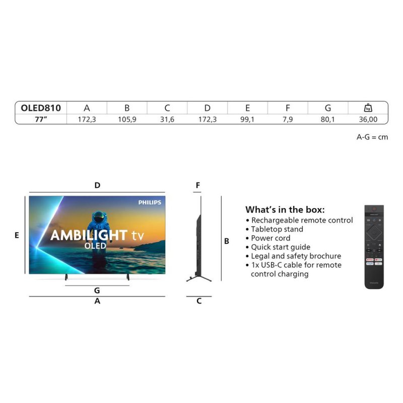 Detalle de Philips OLED 77OLED810/12 77" 4K Ambilight