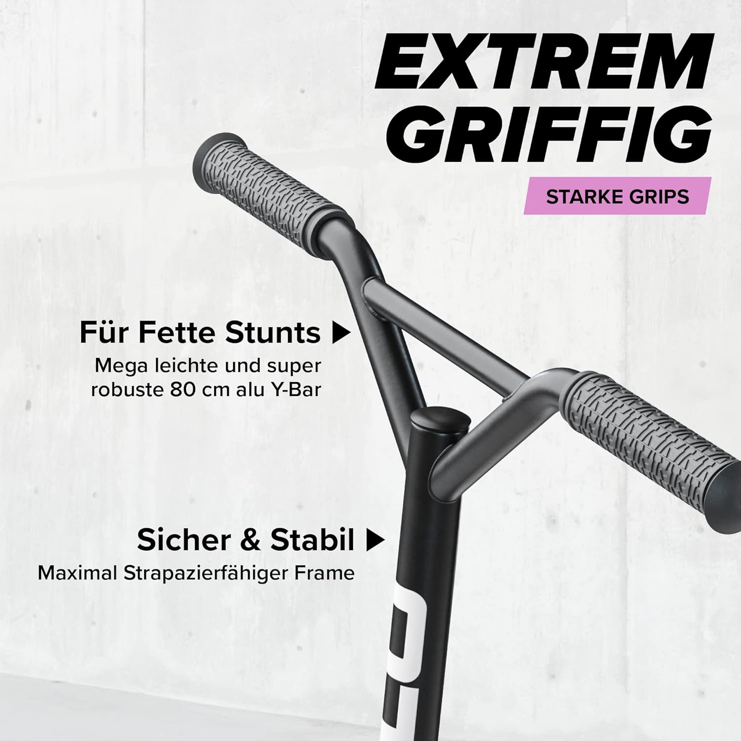Detalle de Apollo Stunt Scooter Genius Pro – robuster Freestyle-Scooter für Kinder ab 6
