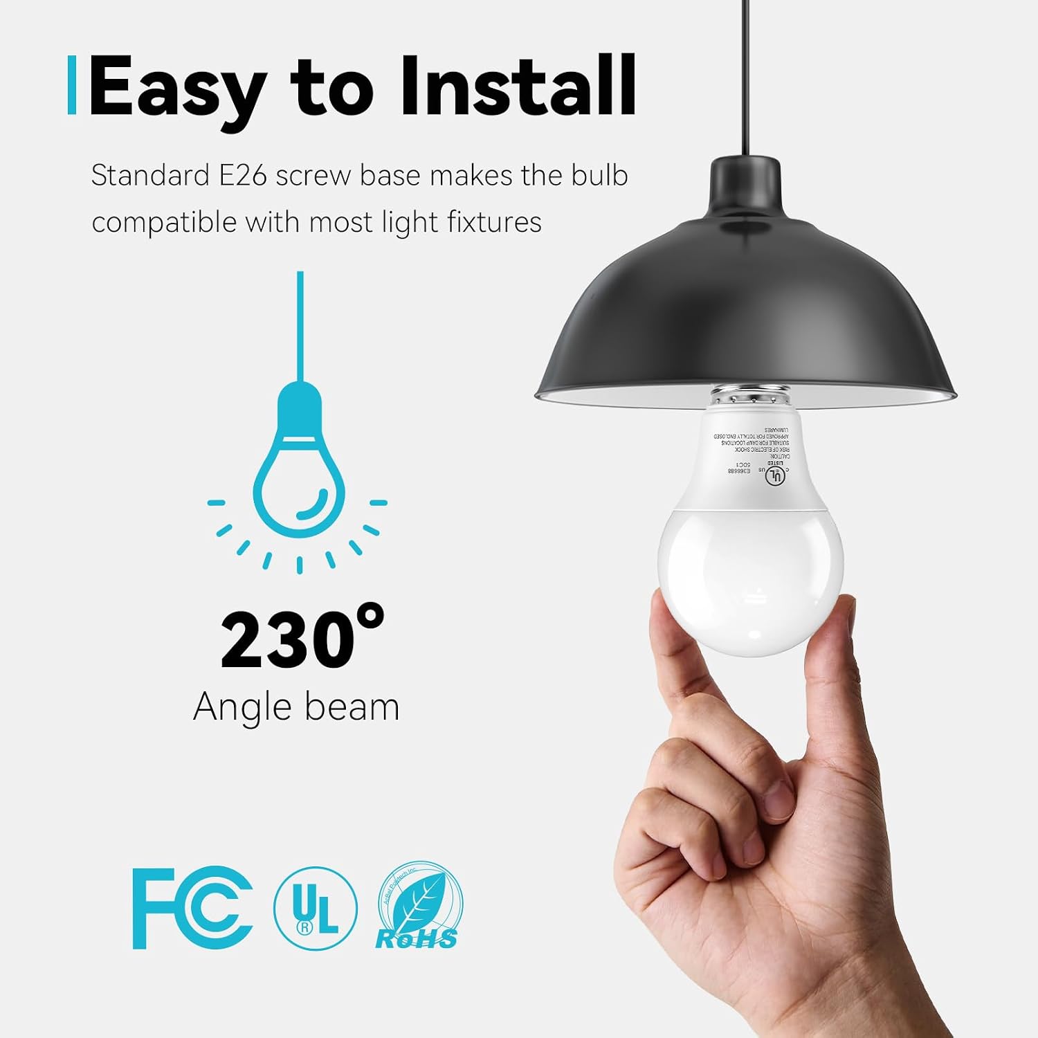 Detalle 2 de TJOY A19-9-**/B1BF/11/3J LED Bulbs, 6-Pack, 5000K Daylight White