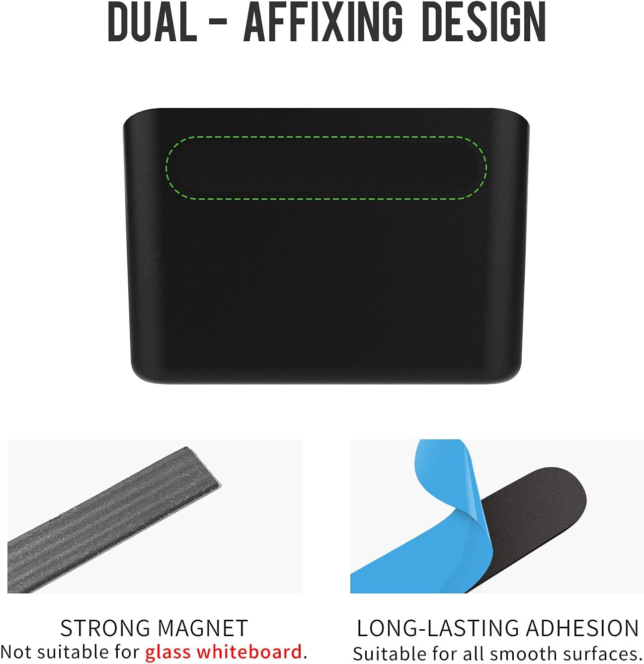 Detalle de loukin Magnetic Marker & Remote Control Organiser (Black) for Whiteboards and Fridges