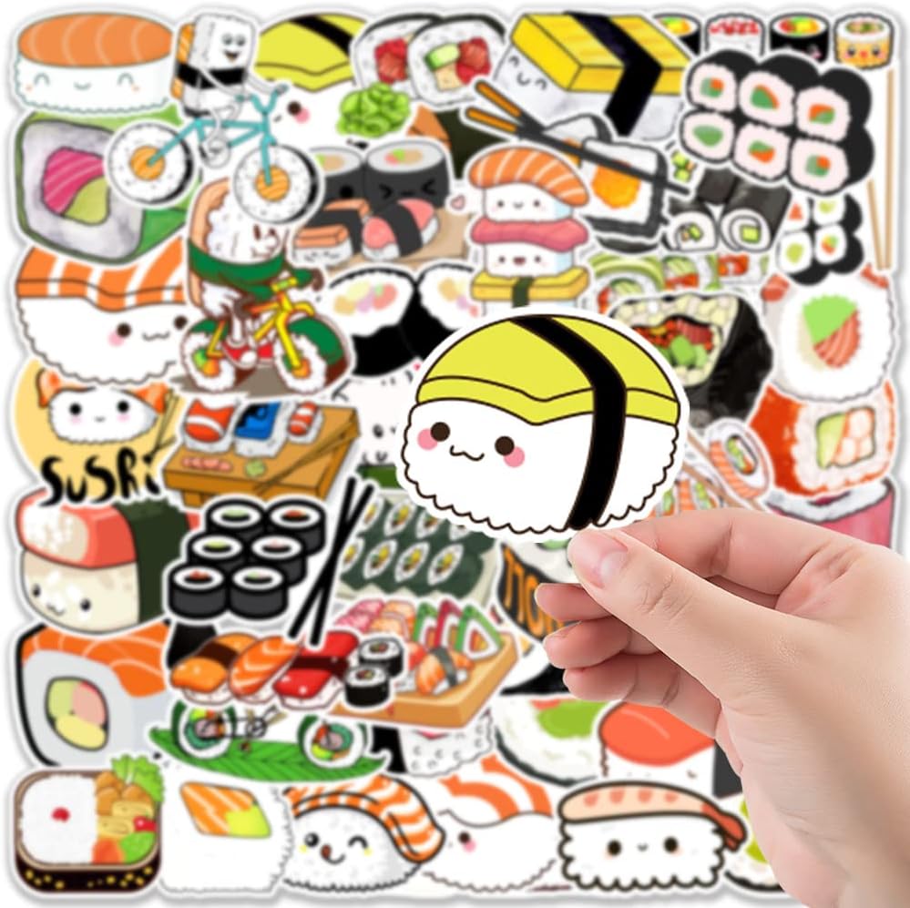 Thumbnail 3 de AUCEKO 50er Set japanische Food-Aufkleber – wasserdichte Vinyl-Sushi-Sticker für Laptop & mehr