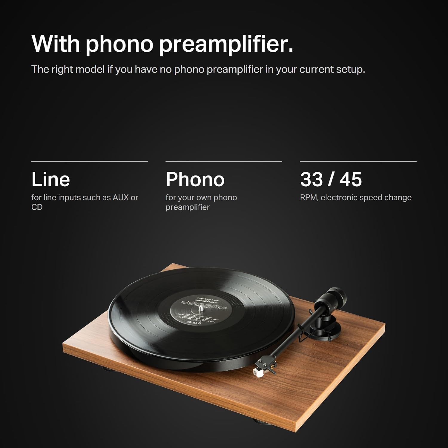 Detalle 2 de Pro-Ject E1 Phono – gramofon z przedwzmacniaczem i wkładką AT 3600 L, biały mat