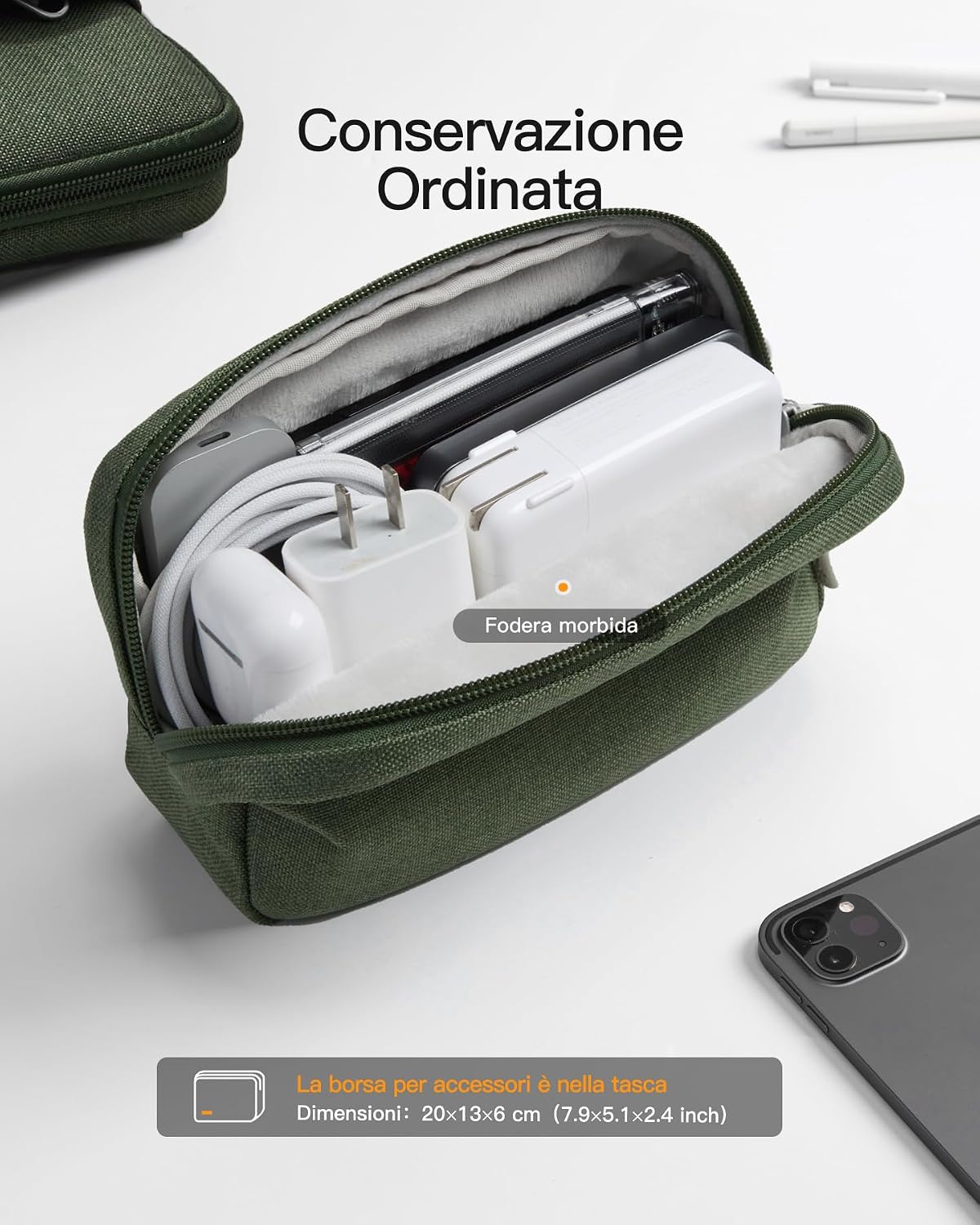 Detalle 2 de Inateck Custodia per laptop con protezione 360° e custodia accessori, compatibile fino a 13" e vari modelli di MacBook e Surface Pro