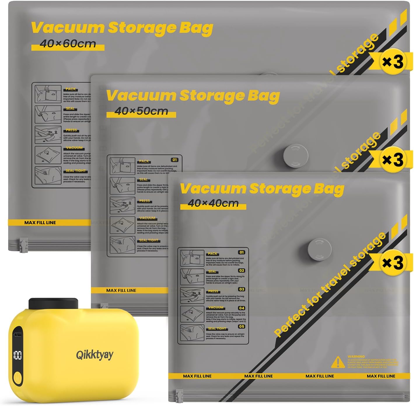 Detalle de Vakuumbeutel 15er Set mit kabelloser Pumpe 1800 mAh