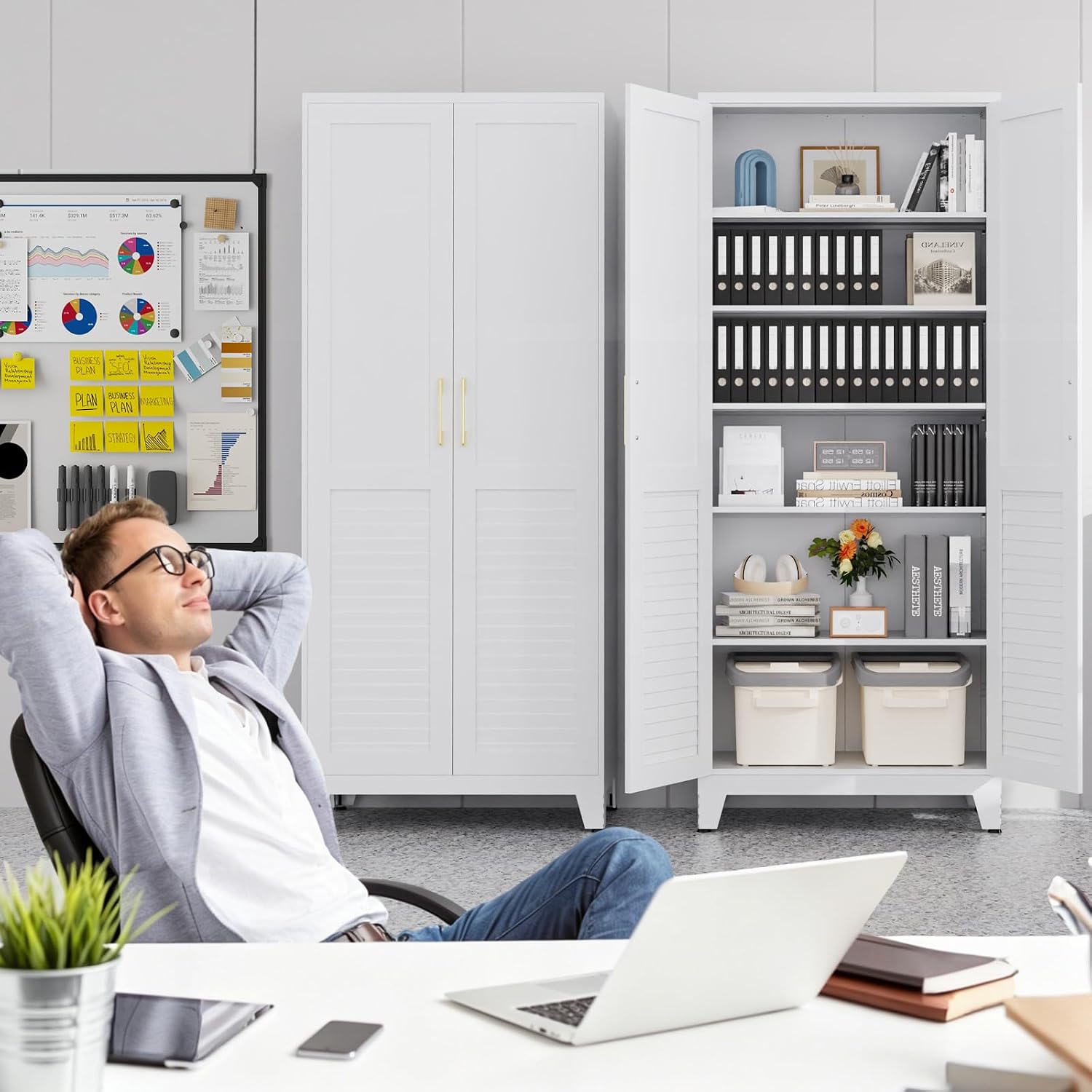Thumbnail 6 de AXASIIO Metal Pantry Cabinet