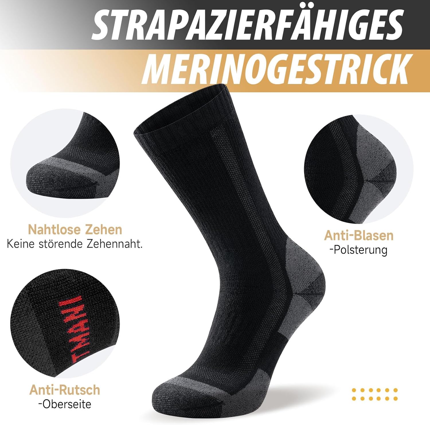 Thumbnail 1 de RUIXUE Merino Wandersocken 3 Paar