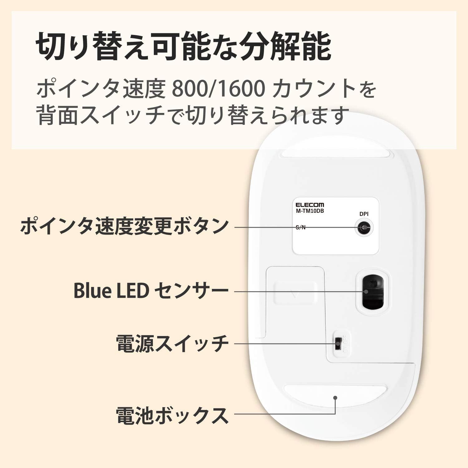 Thumbnail 6 de エレコム Slint M-TM10DBWH/EC ワイヤレスマウス 薄型・静音・プレゼンモード対応 ホワイト
