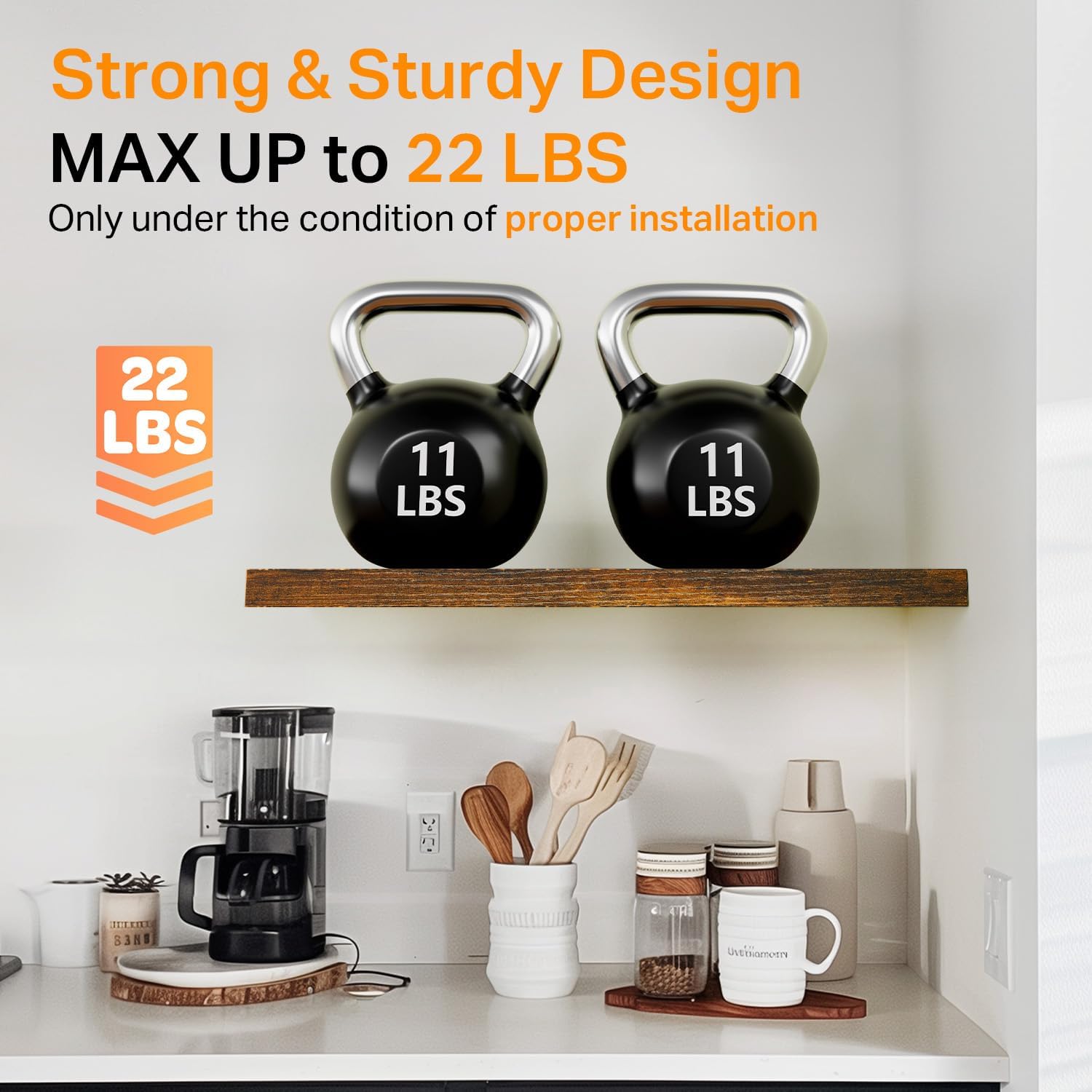 Detalle 2 de BAYKA Floating Shelves, 15.7 in