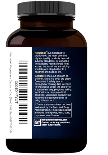 Thumbnail 6 de NatureBell Pure Magnesium Glycinate 500mg (90 mg elemental) - 240 Veggie Capsules