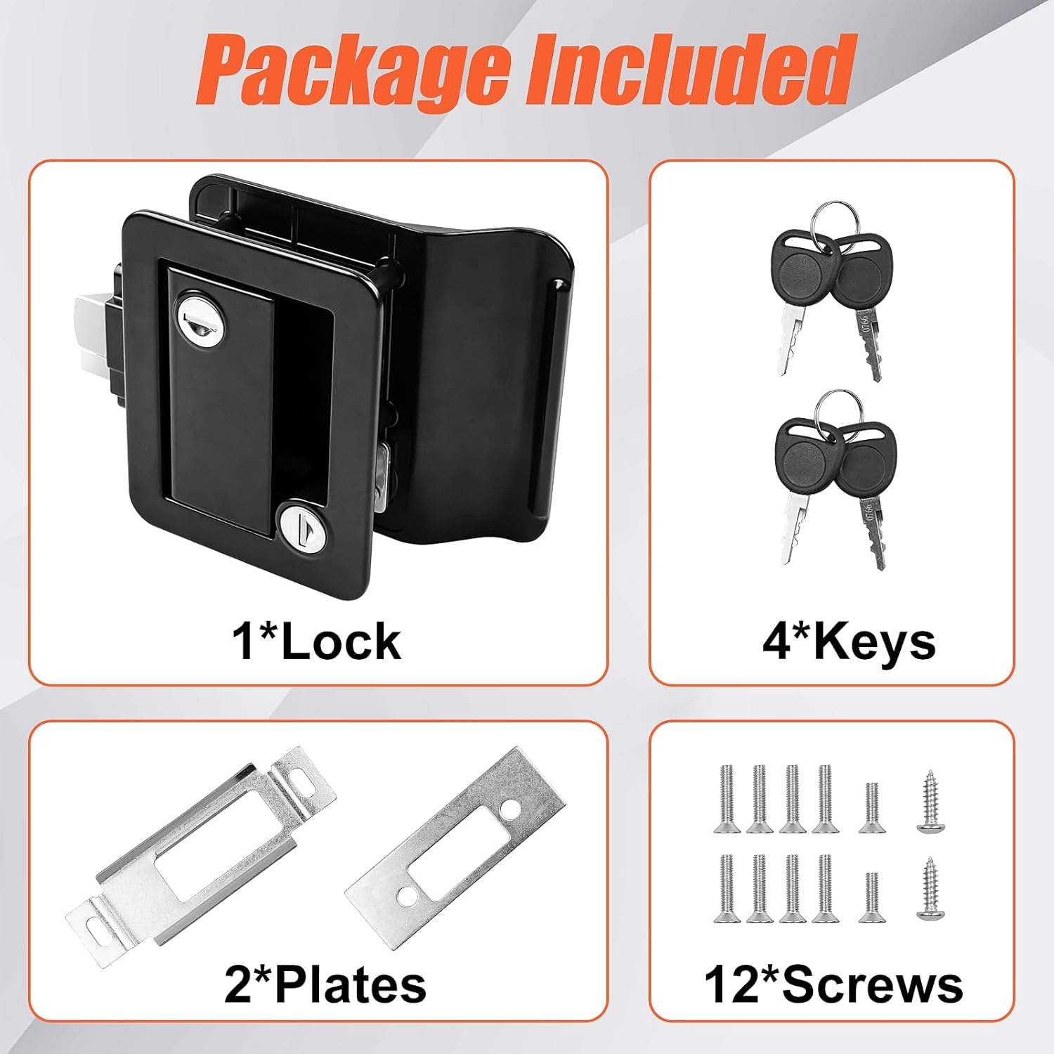 Thumbnail 1 de Siasky Black RV Door Lock Replacement 3.6x2.7" 🔒
