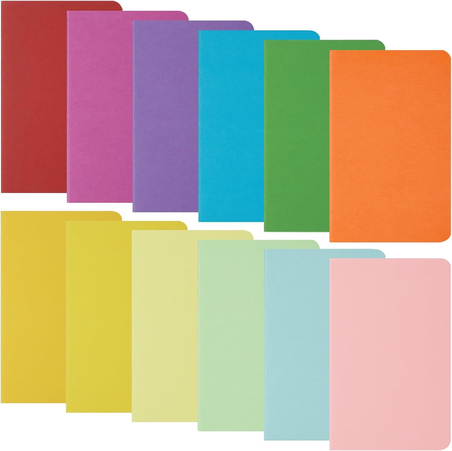 JIANTA 24 Quaderni A6 Vuoti con Copertina Kraft Arcobaleno – Set da Viaggio e Studio