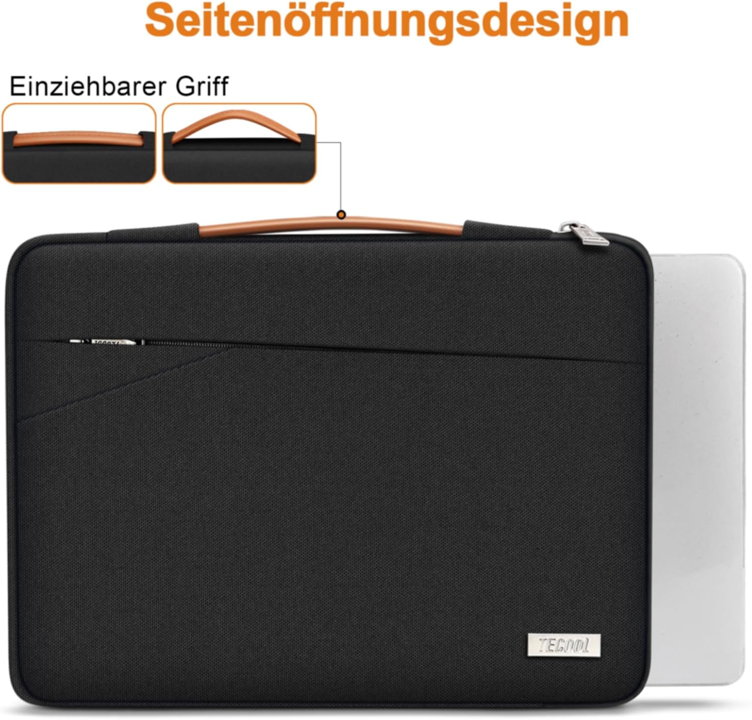 Thumbnail 6 de TECOOL 15,6 Zoll Laptoptasche / Hülle wasserdicht, stoßfest – für 15–15,6" Laptops (Schwarz)