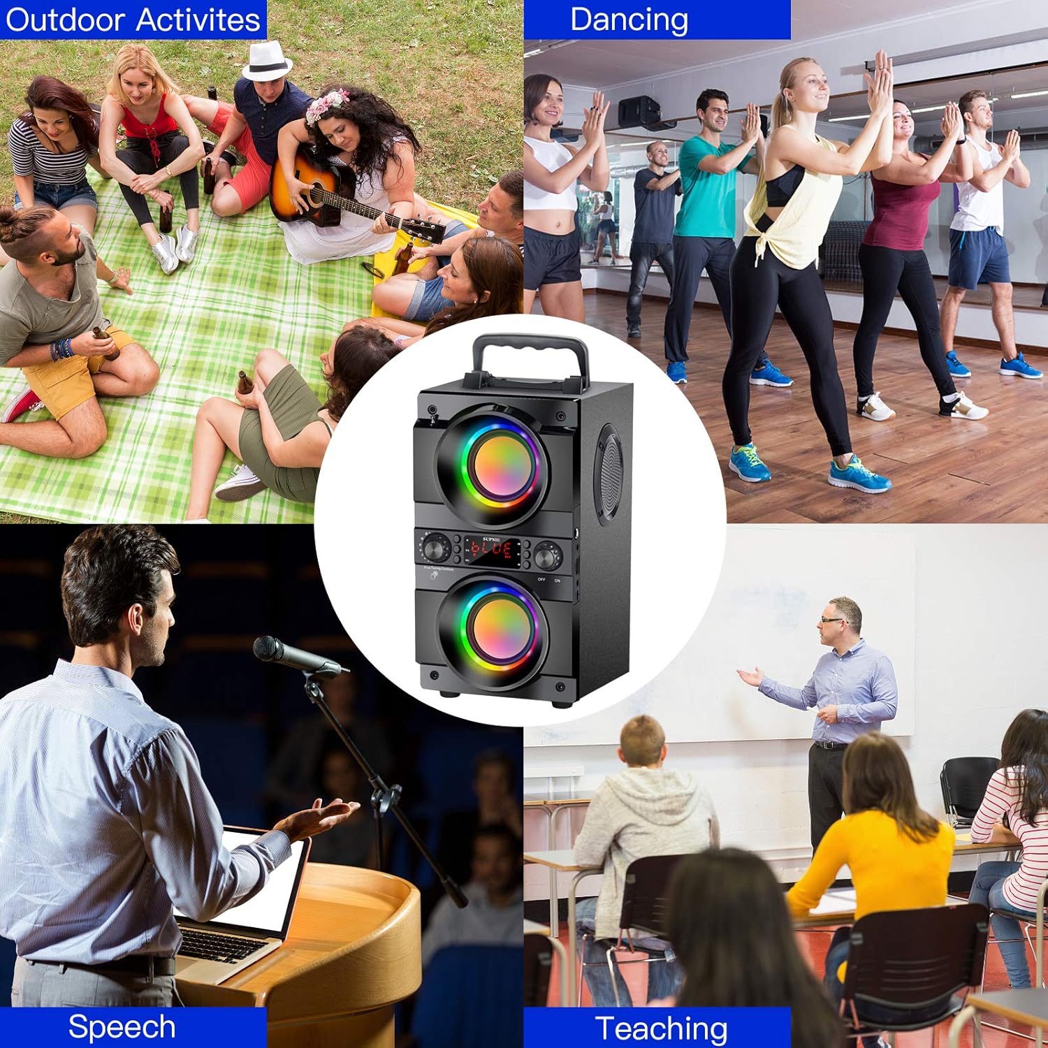 Thumbnail 5 de 60W Portable Bluetooth speaker with Bass
