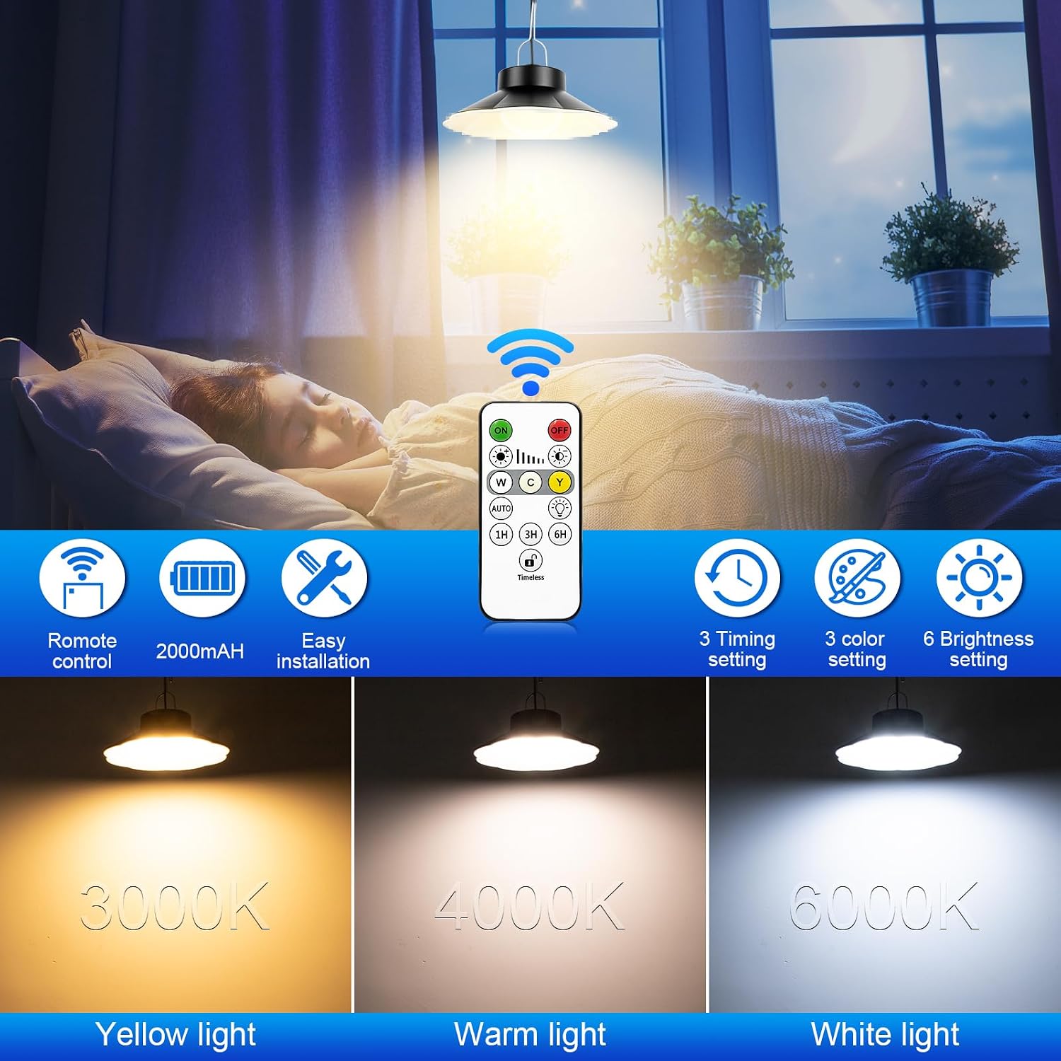 Detalle 2 de Lámpara colgante solar para exteriores IP65 5 m