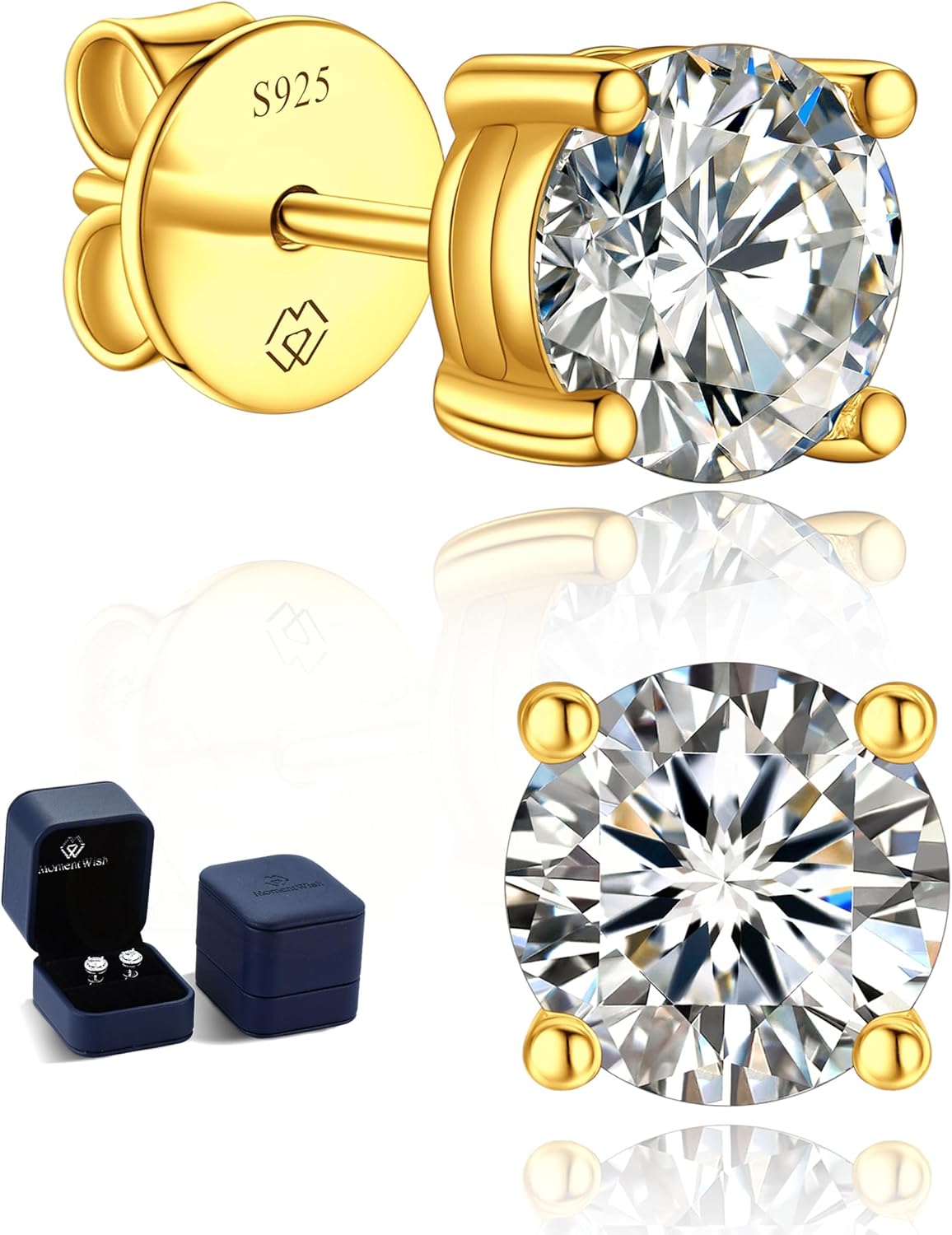 Detalle de MomentWish Moissanite 6,5 mm Boucles d'oreilles