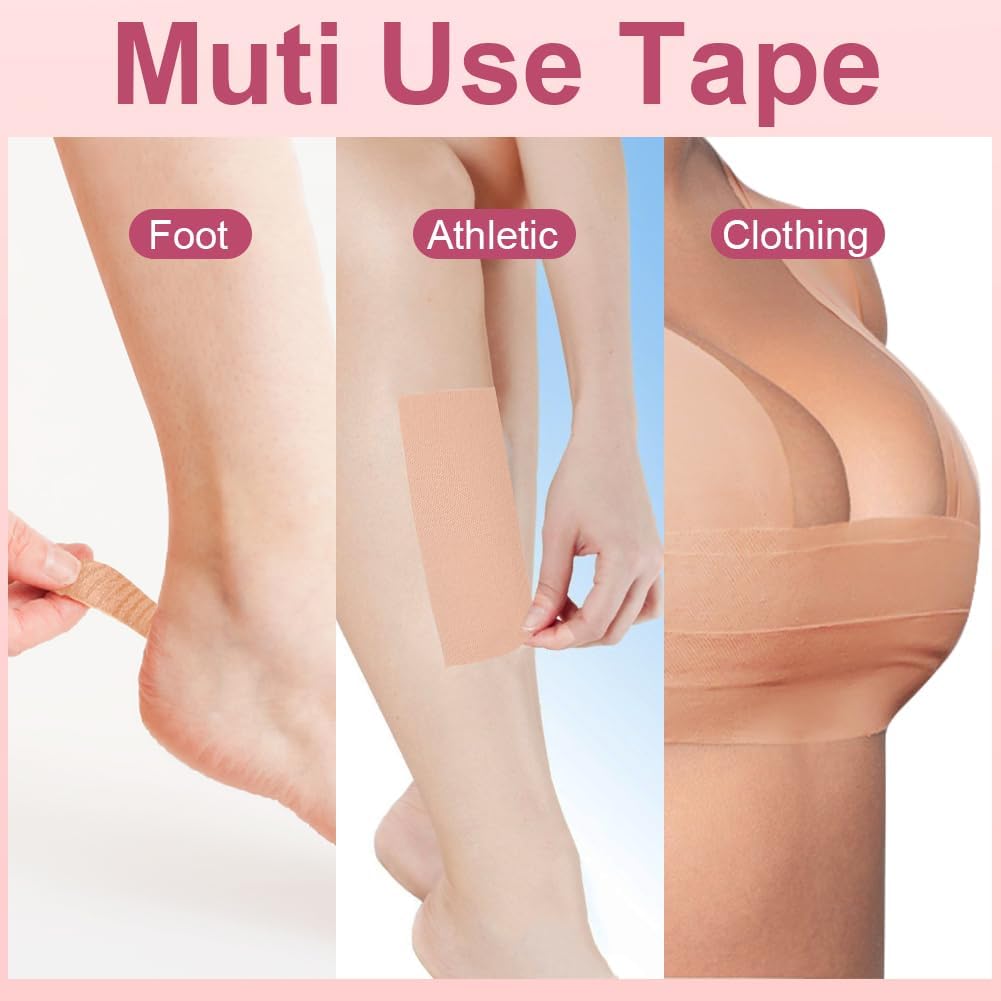 Thumbnail 6 de AOOWU Nastro Adesivo Seno – 2 Copricapezzoli in Silicone, 10 Petali di Seno in Raso e Nastro Biadesivo per Reggicalze e Gonne