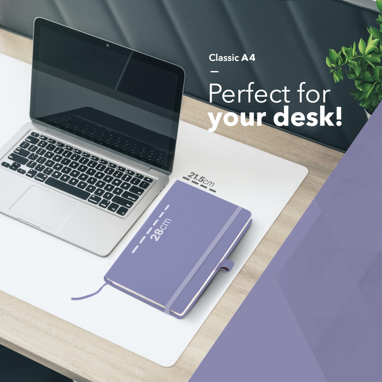 Detalle de delka A4 Notebook in Purple – 160 Pages with Practical Features