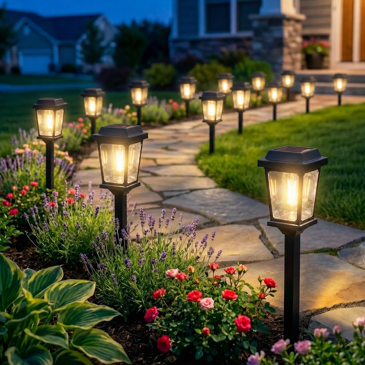 Detalle de DOESLAG GA2612WLP10 Solar Pathway Lights, 10-Pack, 3000K Warm White