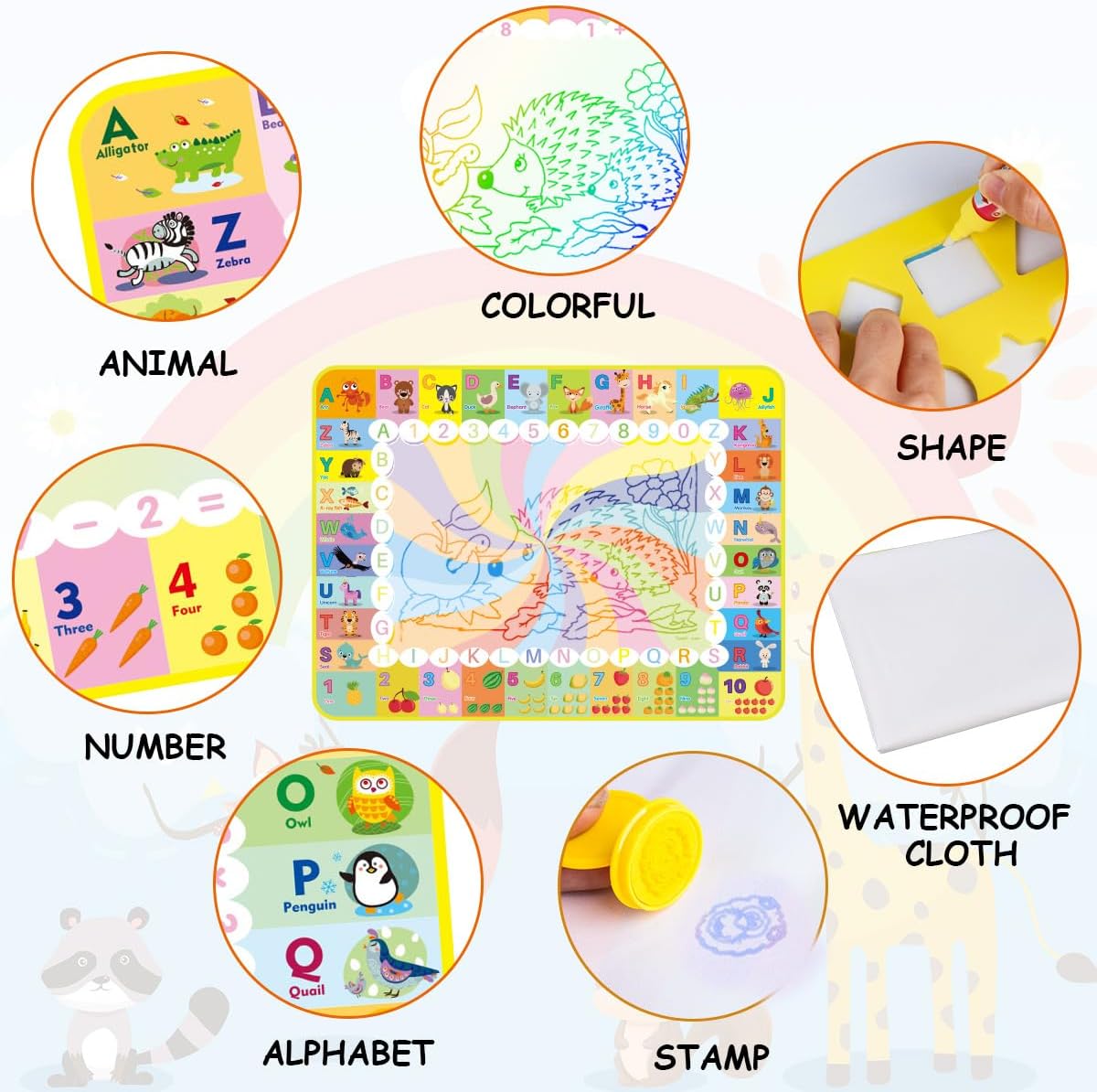 Thumbnail 2 de Water Doodle Mat 120x90cm large aqua drawing mat