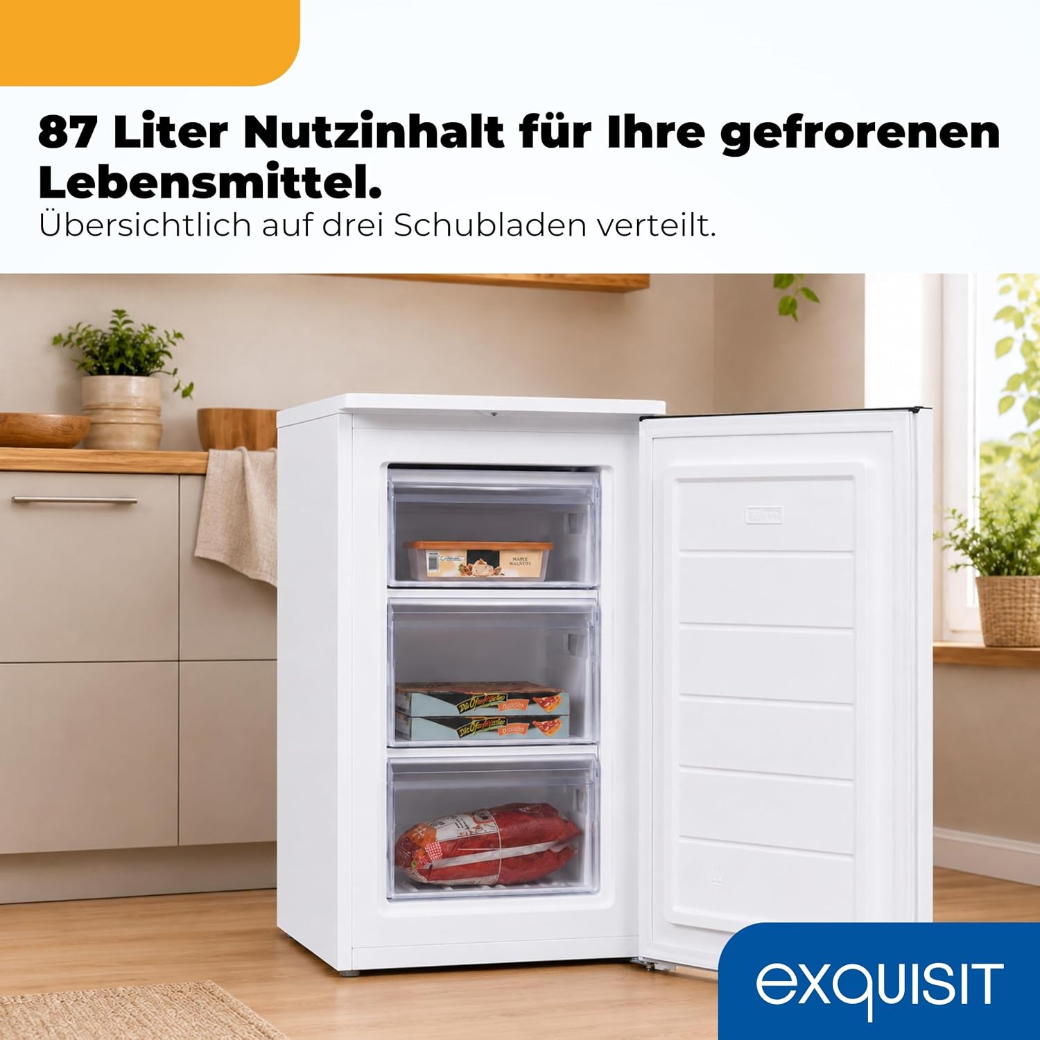 Detalle de Exquisit GS581-040Cweiss Gefrierschrank – 87 L Nutzinhalt, 85,5 cm Höhe