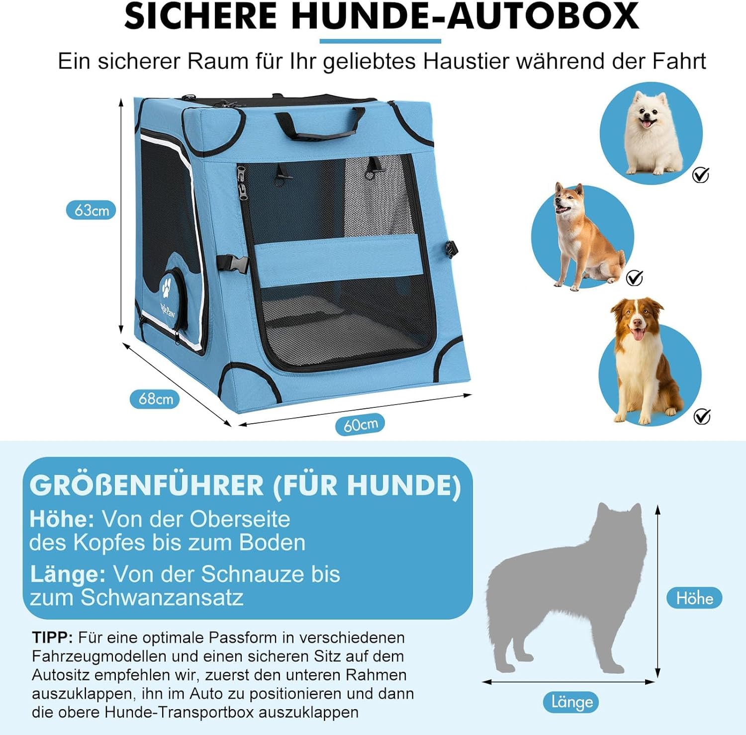 Detalle 1 de Snagle Paw Transportbox mit 68 cm Länge